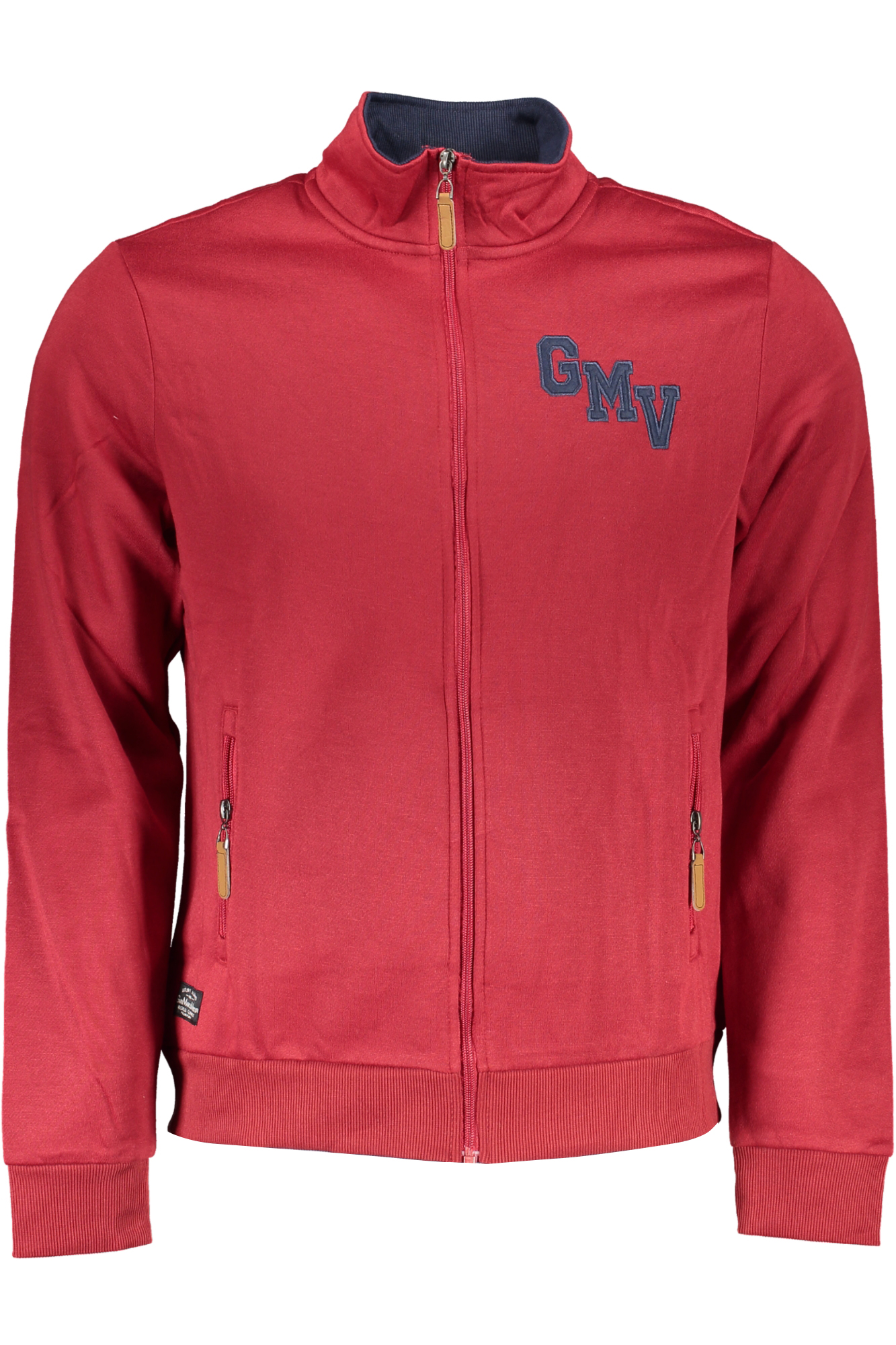 GIAN MARCO VENTURI MEN RED ZIP SWEATSHIRT
