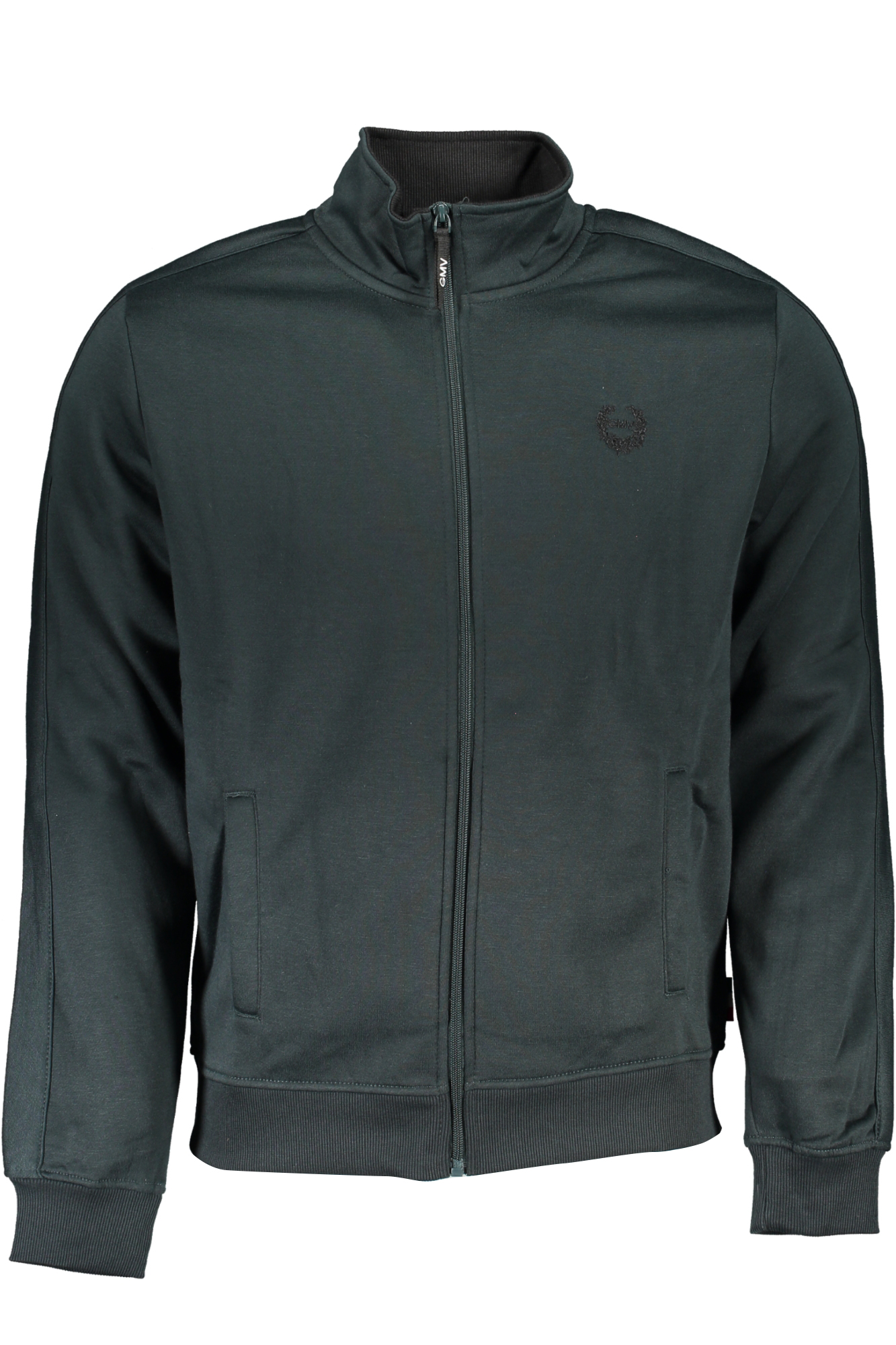 GIAN MARCO VENTURI MEN GREEN ZIP SWEATSHIRT GIAN MARCO VENTURI MEN GREEN ZIP SWEATSHIRT