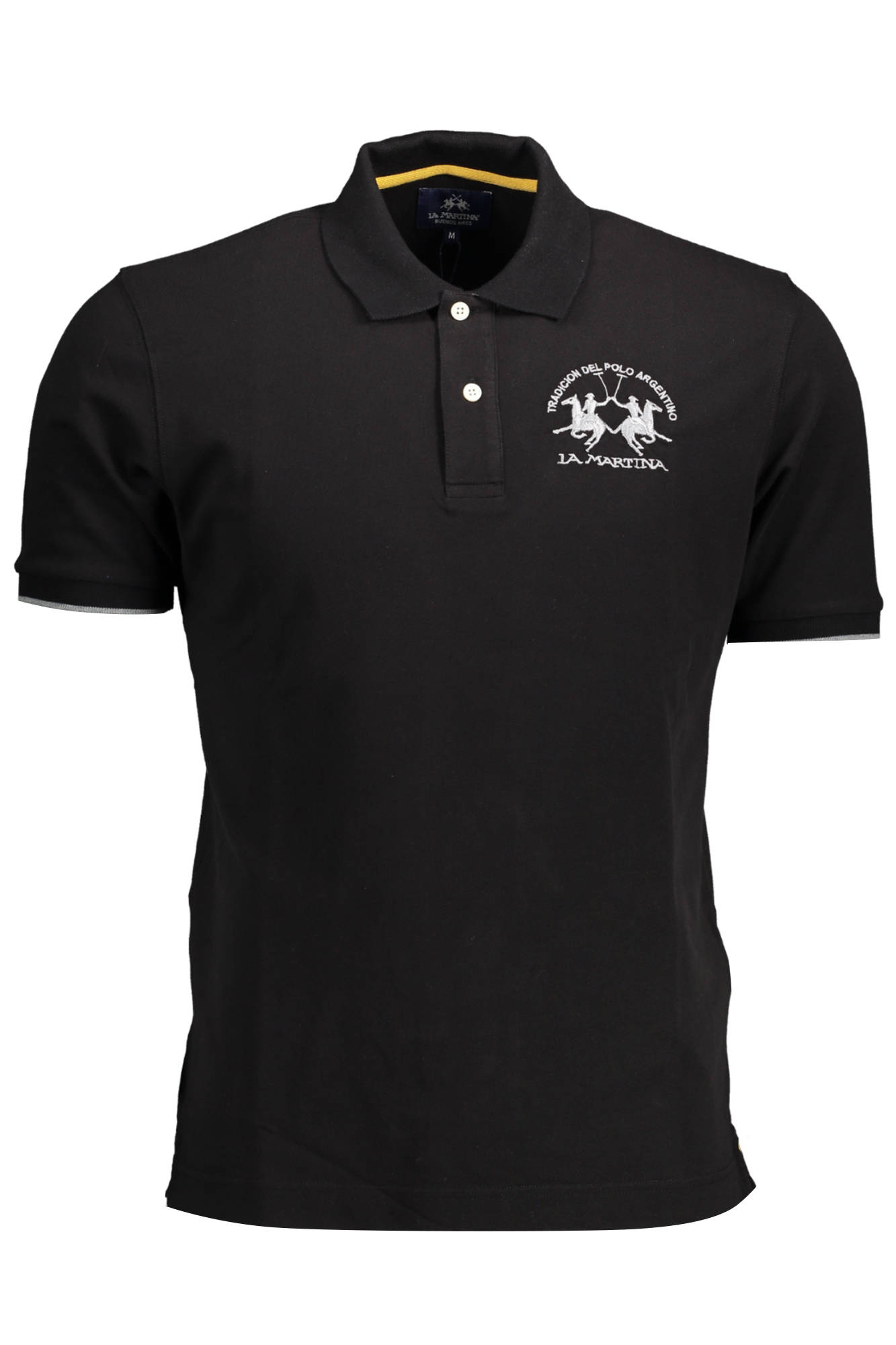 LA MARTINA MEN BLACK SHORT SLEEVED POLO SHIRT