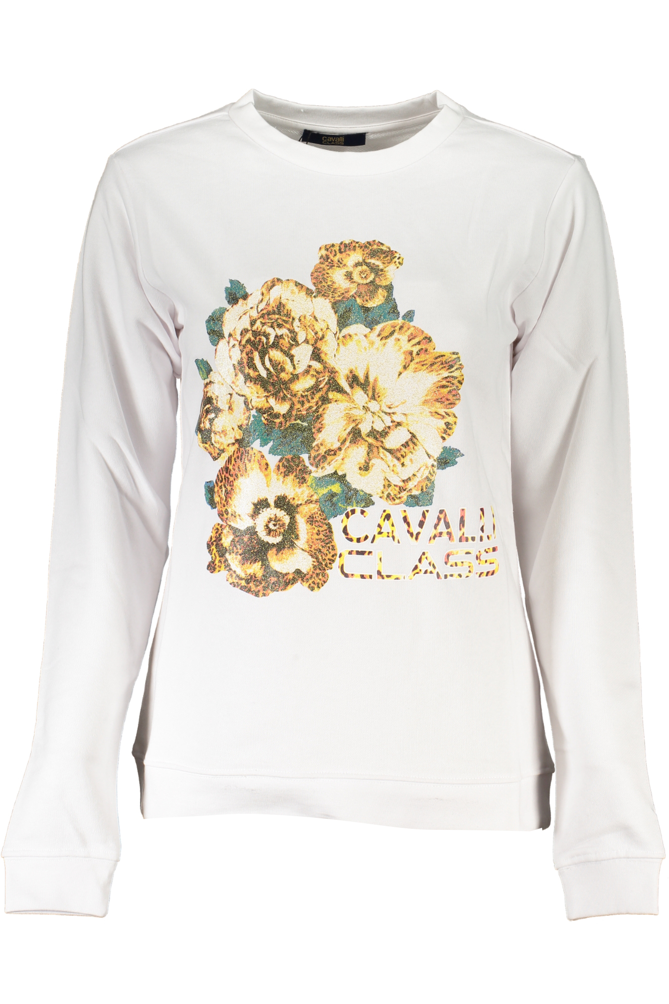 CAVALLI CLASS WOMEN WHITE SWEATSHIRT WITHOUT ZIP CAVALLI CLASS WOMEN WHITE SWEATSHIRT WITHOUT ZIP