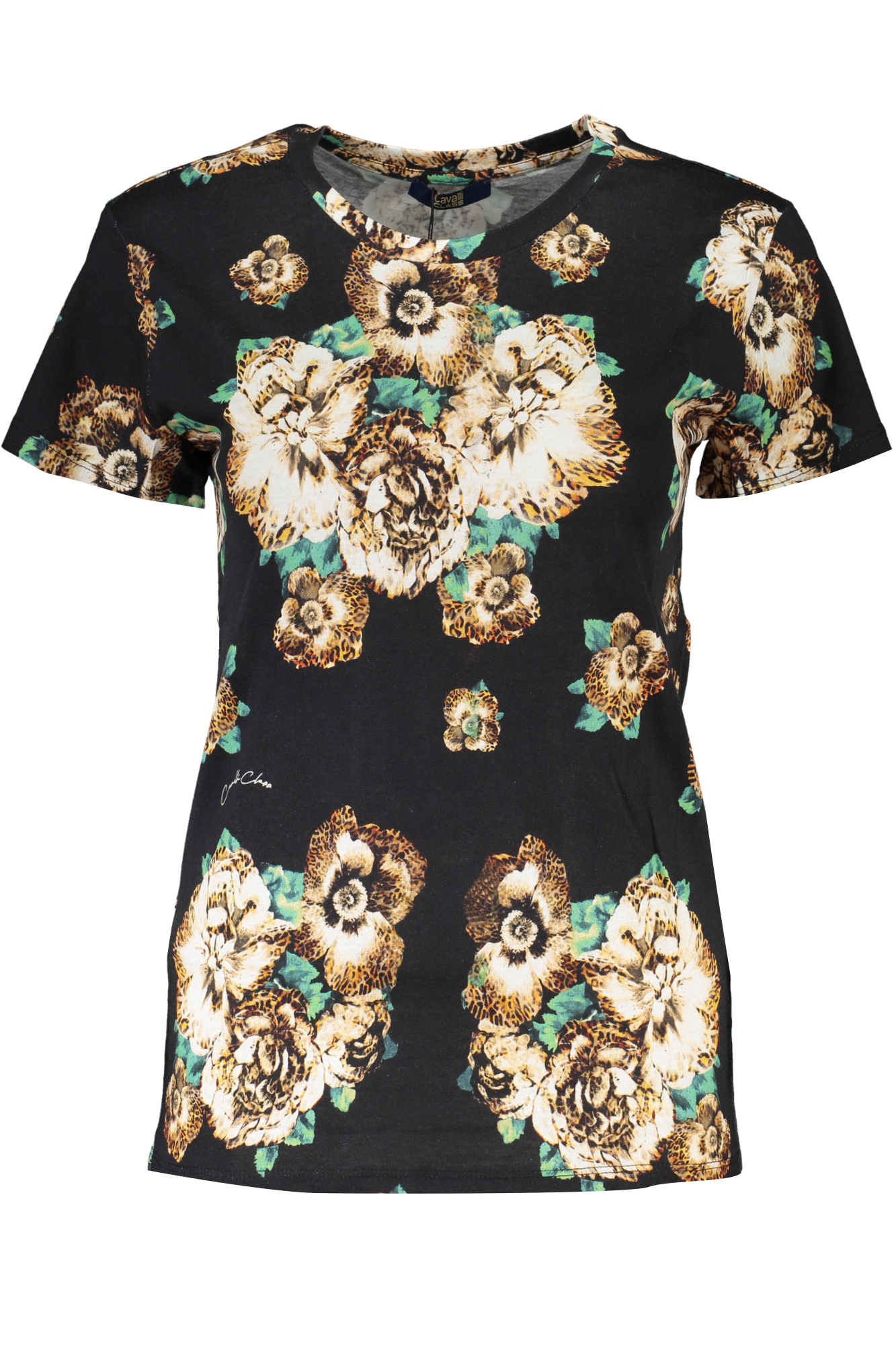 CAVALLI CLASS WOMEN SHORT SLEEVE T-SHIRT BLACK