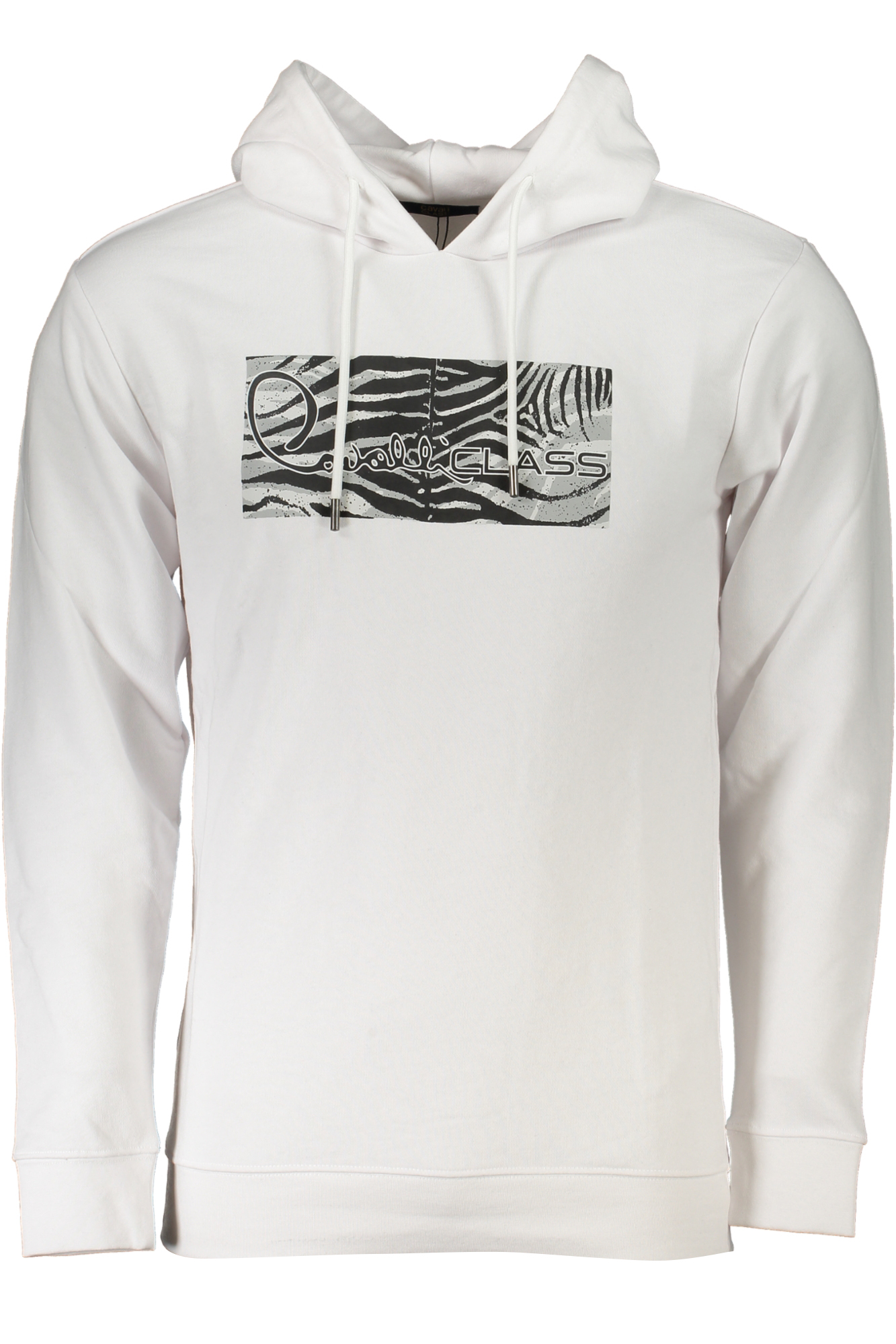 CAVALLI CLASS MEN WHITE ZIPLESS SWEATSHIRT CAVALLI CLASS MEN WHITE ZIPLESS SWEATSHIRT