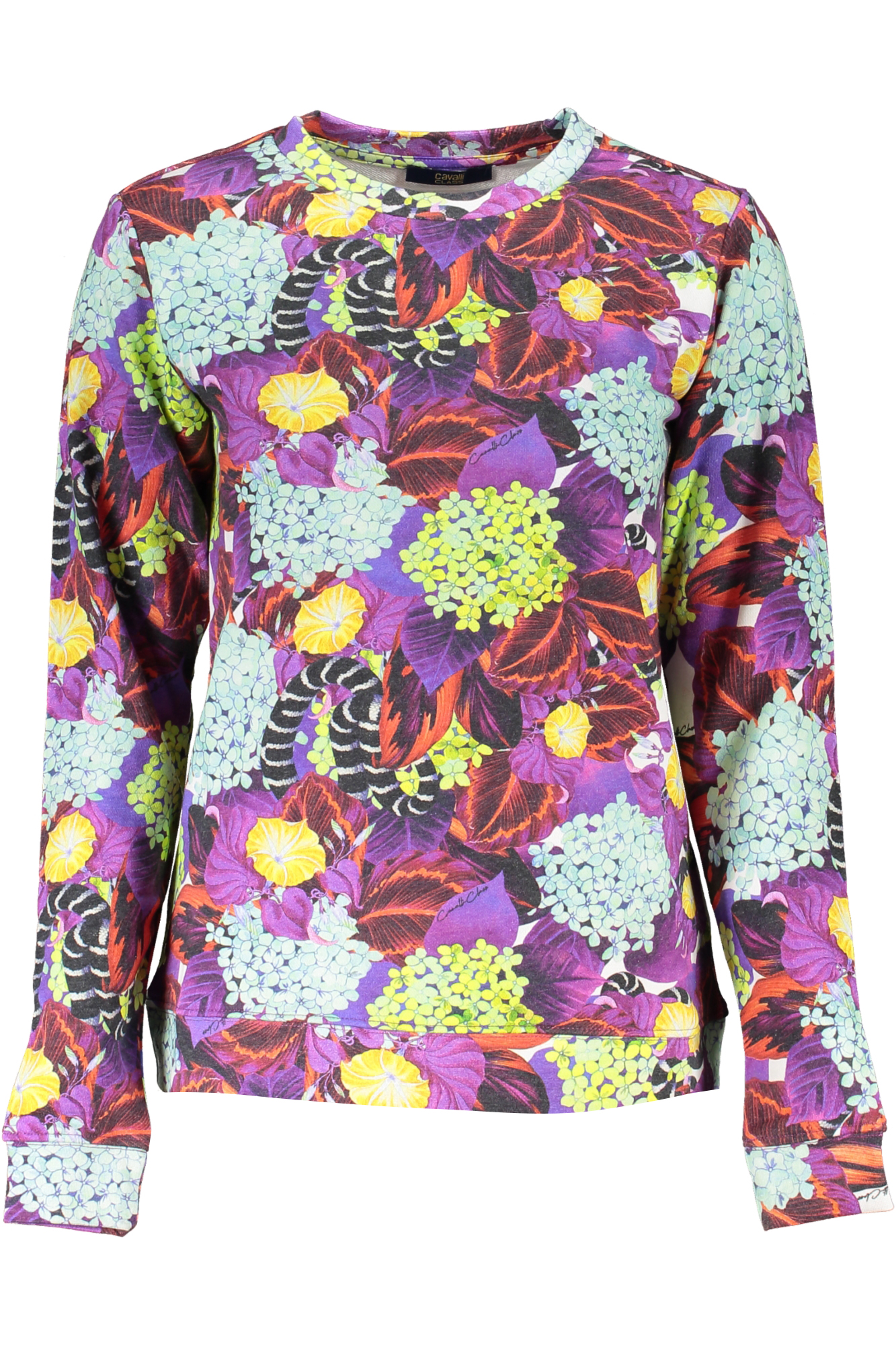 CAVALLI CLASS WOMEN SWEATSHIRT WITHOUT ZIP PURPLE CAVALLI CLASS WOMEN SWEATSHIRT WITHOUT ZIP PURPLE