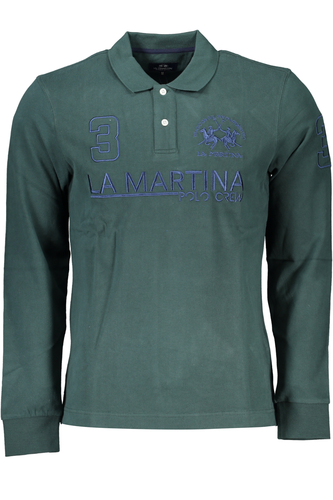 LA MARTINA GREEN MEN LONG SLEEVE POLO SHIRT LA MARTINA GREEN MEN LONG SLEEVE POLO SHIRT