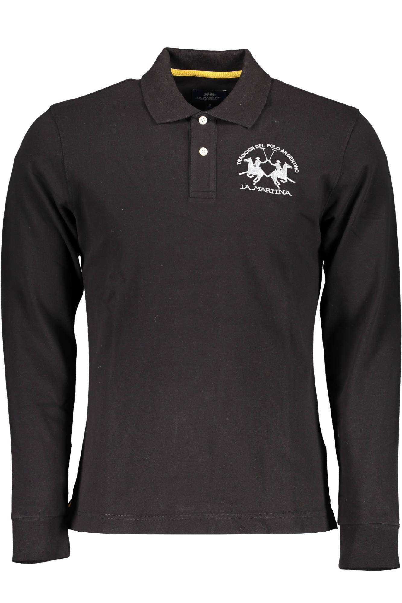 LA MARTINA MEN BLACK LONG SLEEVE POLO SHIRT