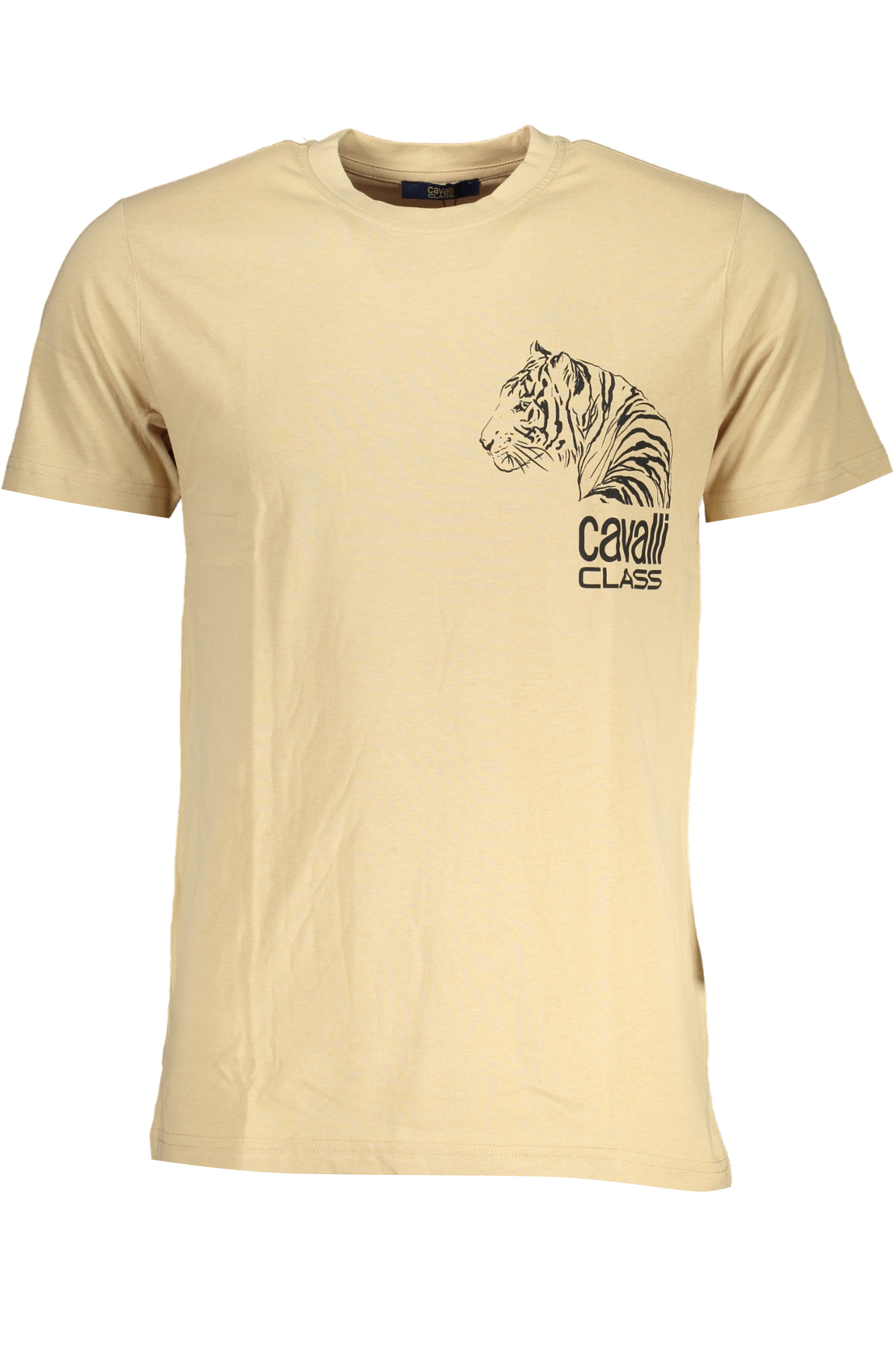 CAVALLI CLASS MEN SHORT SLEEVED T-SHIRT BEIGE CAVALLI CLASS MEN SHORT SLEEVED T-SHIRT BEIGE