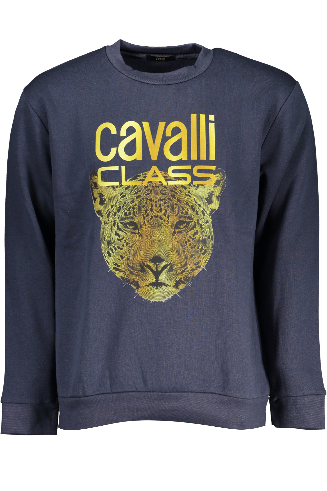 CAVALLI CLASS MEN BLUE ZIPLESS SWEATSHIRT CAVALLI CLASS MEN BLUE ZIPLESS SWEATSHIRT
