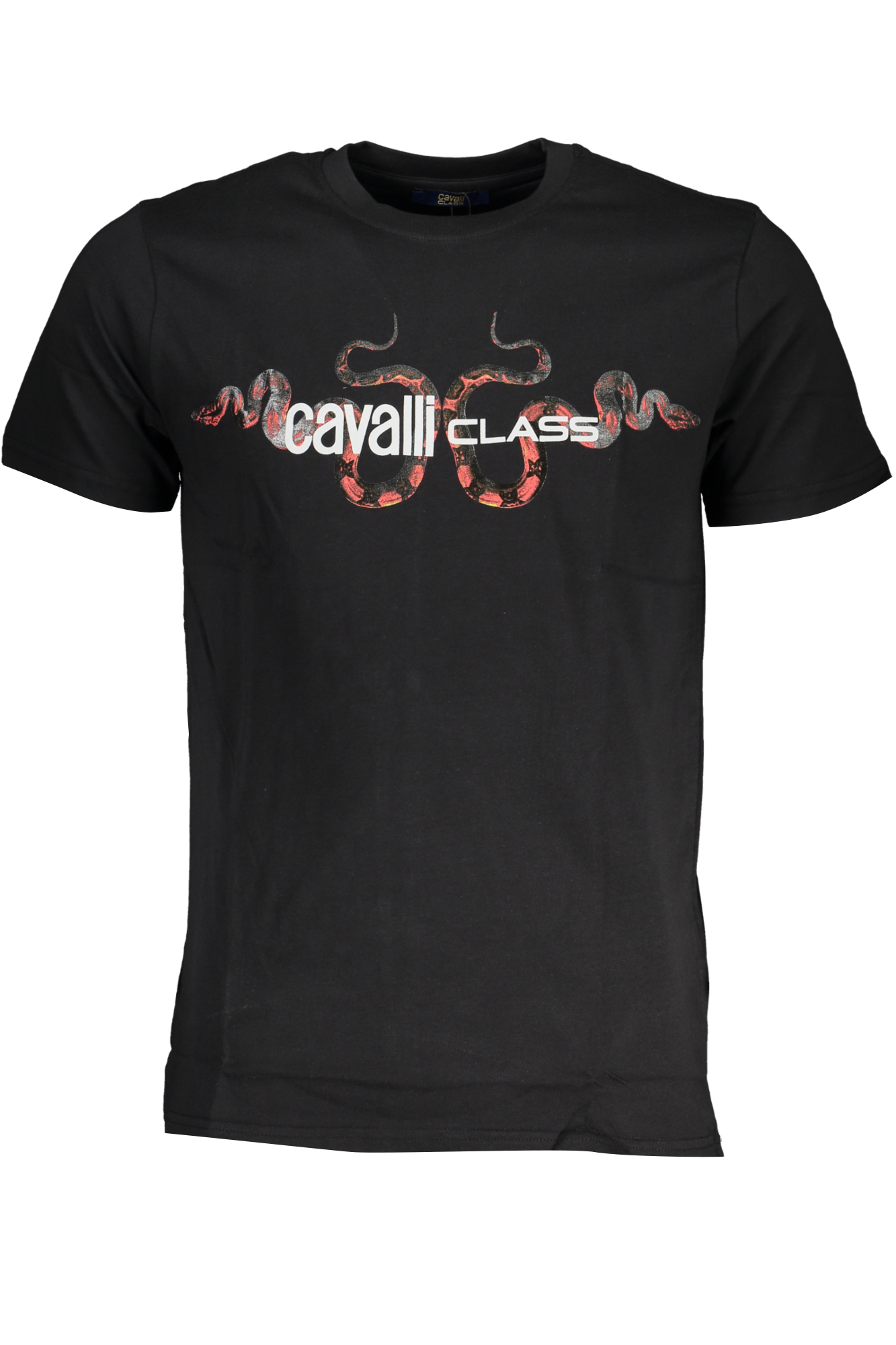 CAVALLI CLASS MEN SHORT SLEEVE T-SHIRT BLACK CAVALLI CLASS MEN SHORT SLEEVE T-SHIRT BLACK