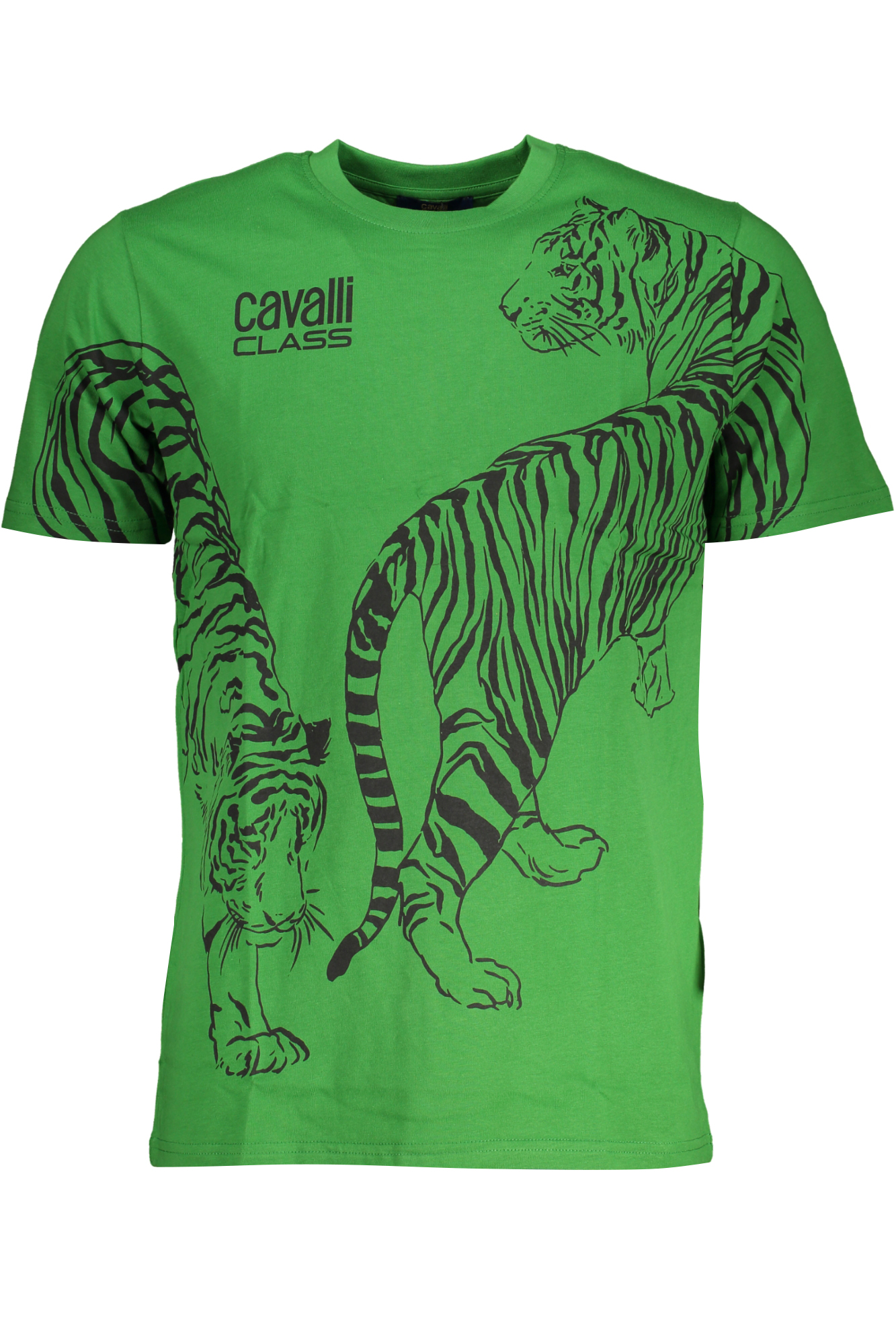CAVALLI CLASS GREEN MEN SHORT SLEEVED T-SHIRT CAVALLI CLASS GREEN MEN SHORT SLEEVED T-SHIRT