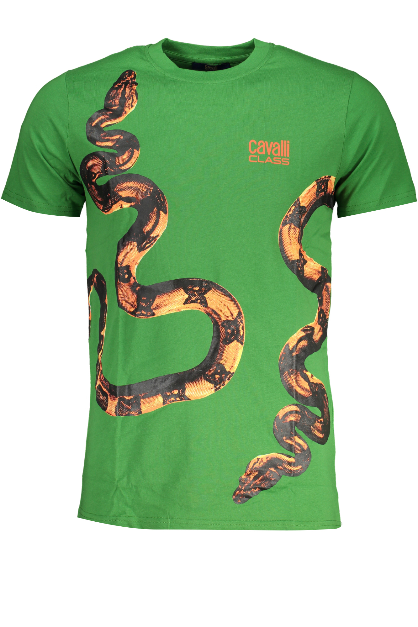 CAVALLI CLASS GREEN MEN SHORT SLEEVED T-SHIRT CAVALLI CLASS GREEN MEN SHORT SLEEVED T-SHIRT