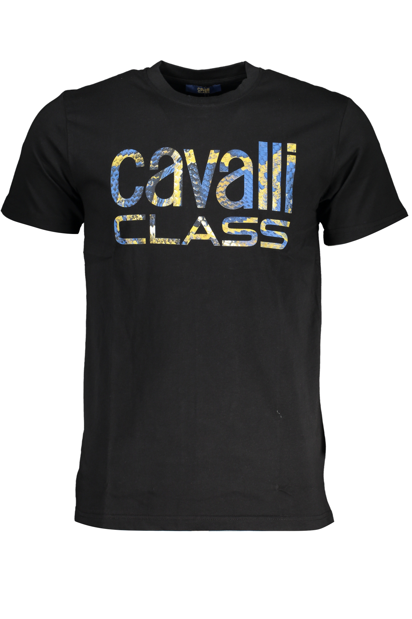 CAVALLI CLASS MEN SHORT SLEEVE T-SHIRT BLACK CAVALLI CLASS MEN SHORT SLEEVE T-SHIRT BLACK