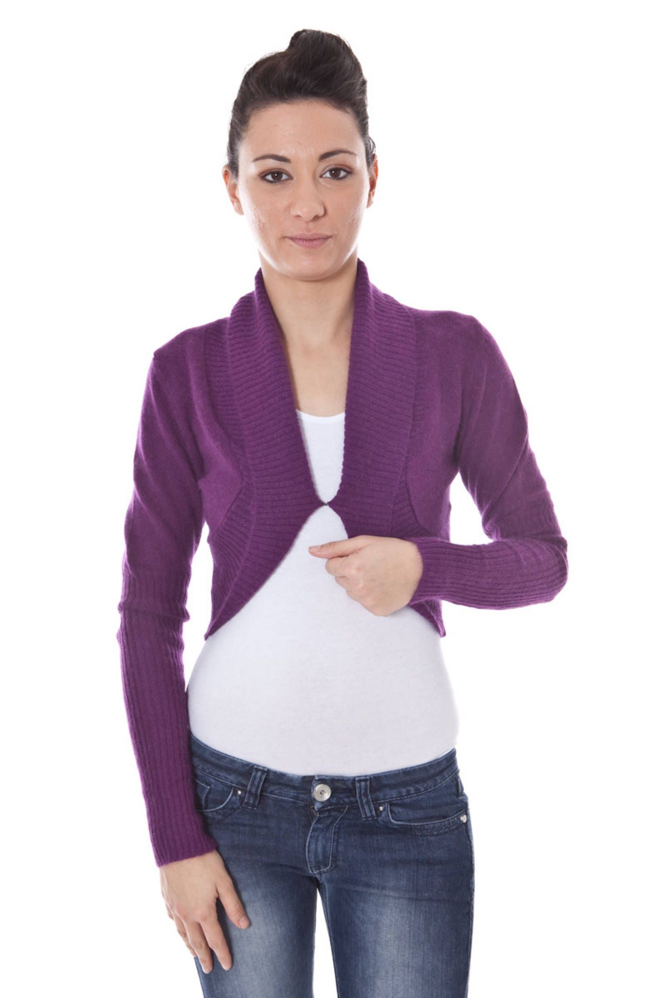 DATCH SHRUG LONG SLEEVES PURPLE WOMAN DATCH SHRUG LONG SLEEVES PURPLE WOMAN