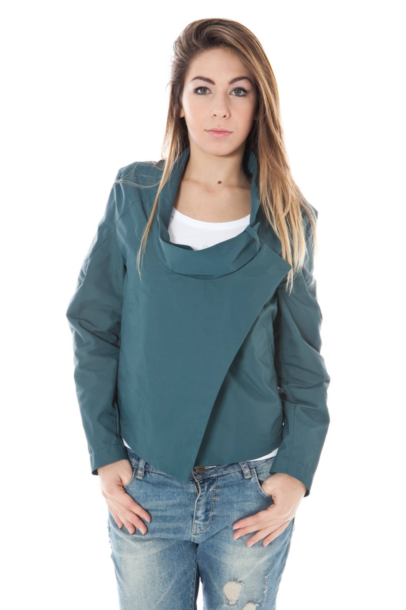 CALVIN KLEIN GREEN WOMEN SPORTS JACKET CALVIN KLEIN GREEN WOMEN SPORTS JACKET