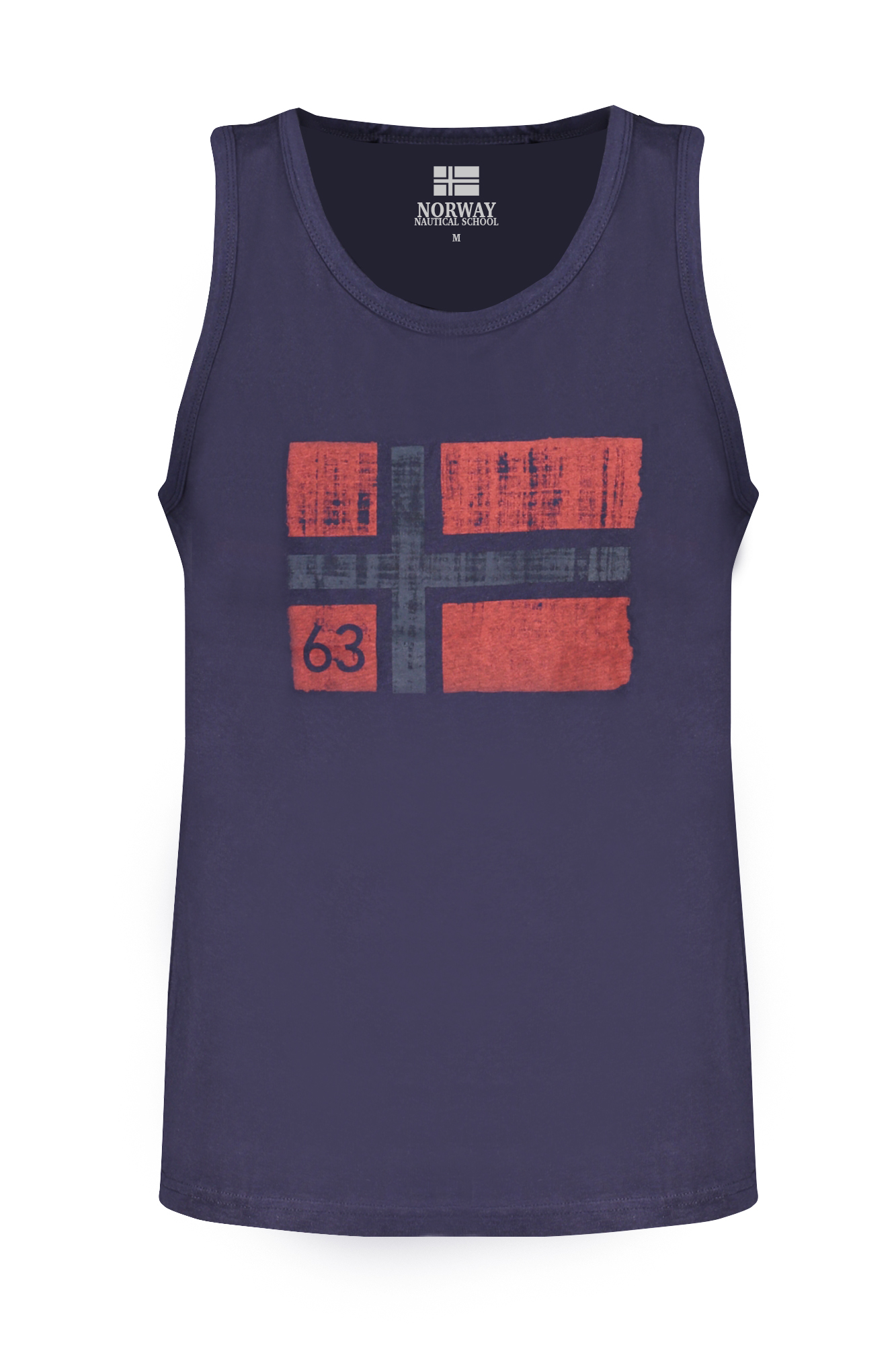 NORWAY 1963 MEN BLUE TANK TOP NORWAY 1963 MEN BLUE TANK TOP
