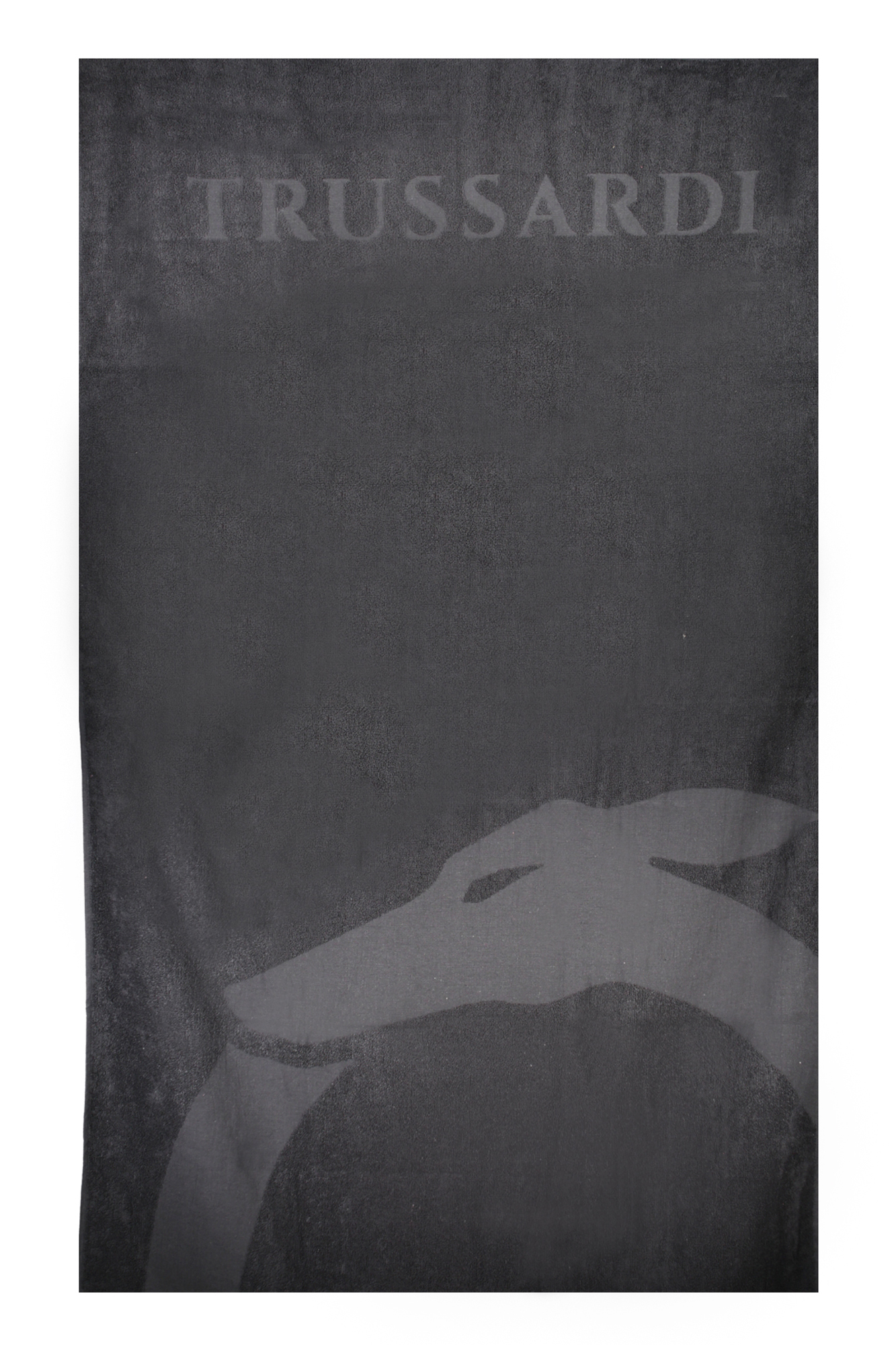 TRUSSARDI JEANS MEN BEACH TOWEL BLACK TRUSSARDI JEANS MEN BEACH TOWEL BLACK