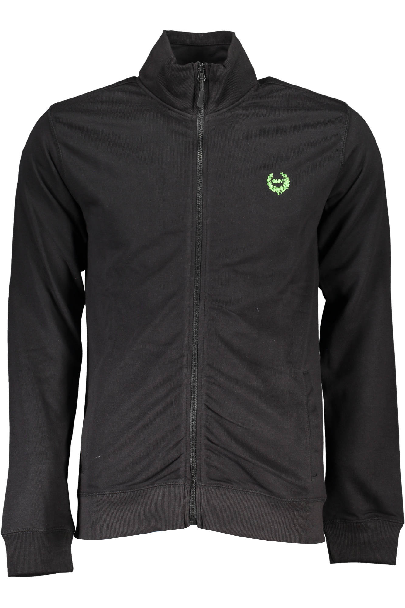 GIAN MARCO VENTURI MEN BLACK ZIPPED SWEATSHIRT GIAN MARCO VENTURI MEN BLACK ZIPPED SWEATSHIRT