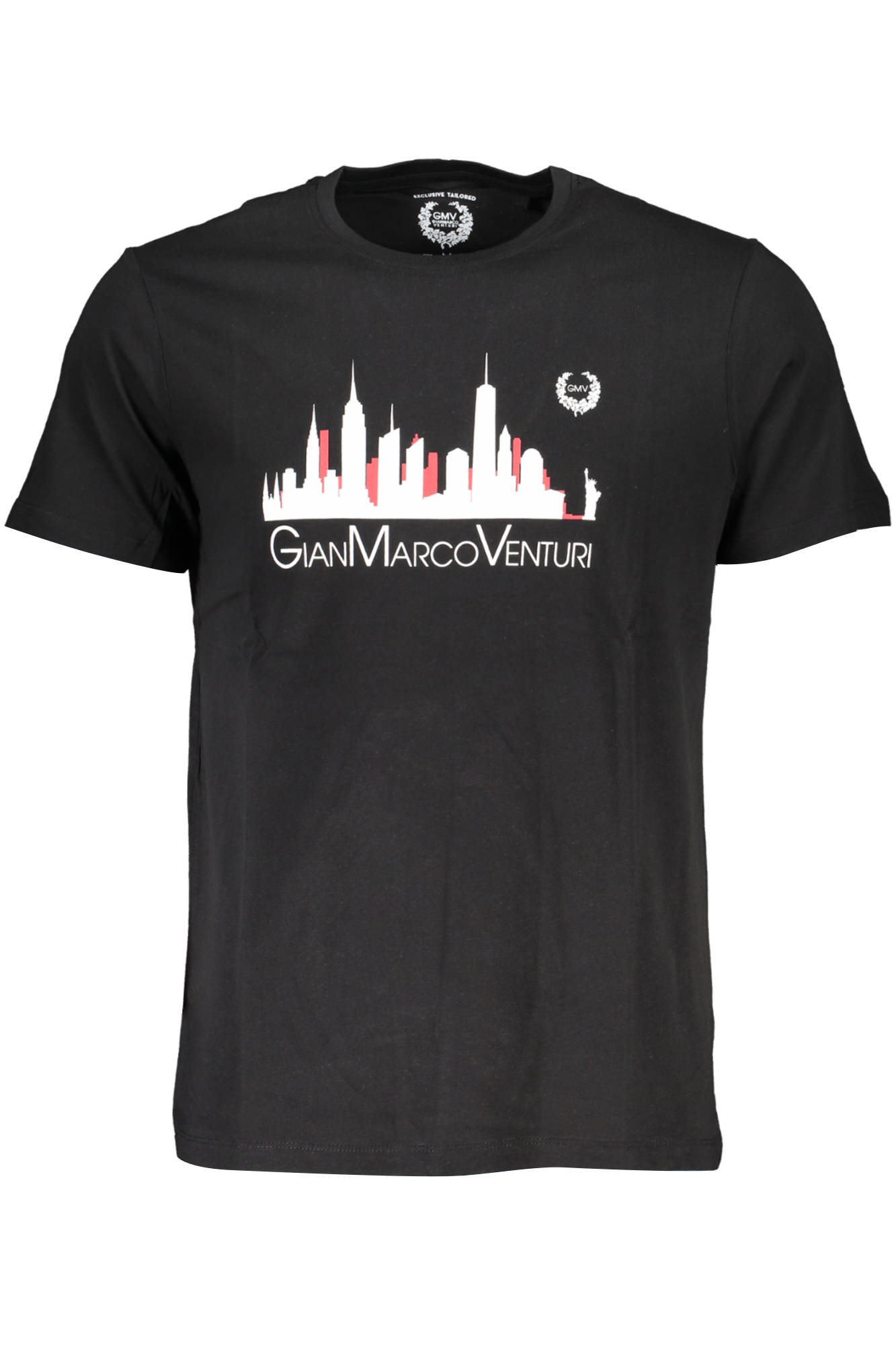 GIAN MARCO VENTURI BLACK MAN SHORT SLEEVE T-SHIRT GIAN MARCO VENTURI BLACK MAN SHORT SLEEVE T-SHIRT
