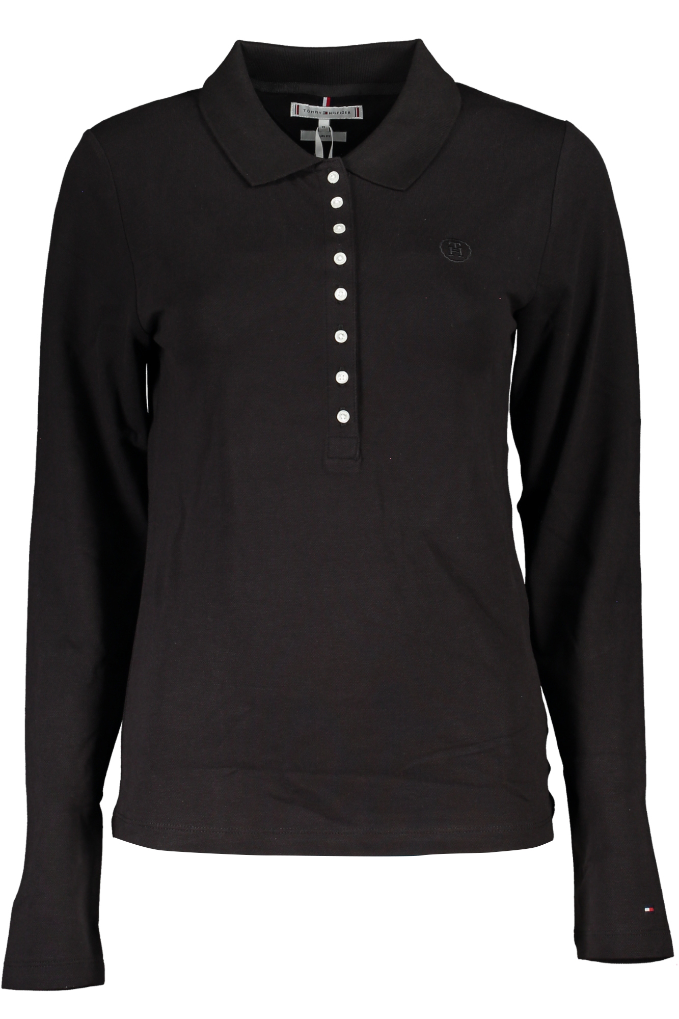 TOMMY HILFIGER WOMEN LONG SLEEVE POLO SHIRT BLACK