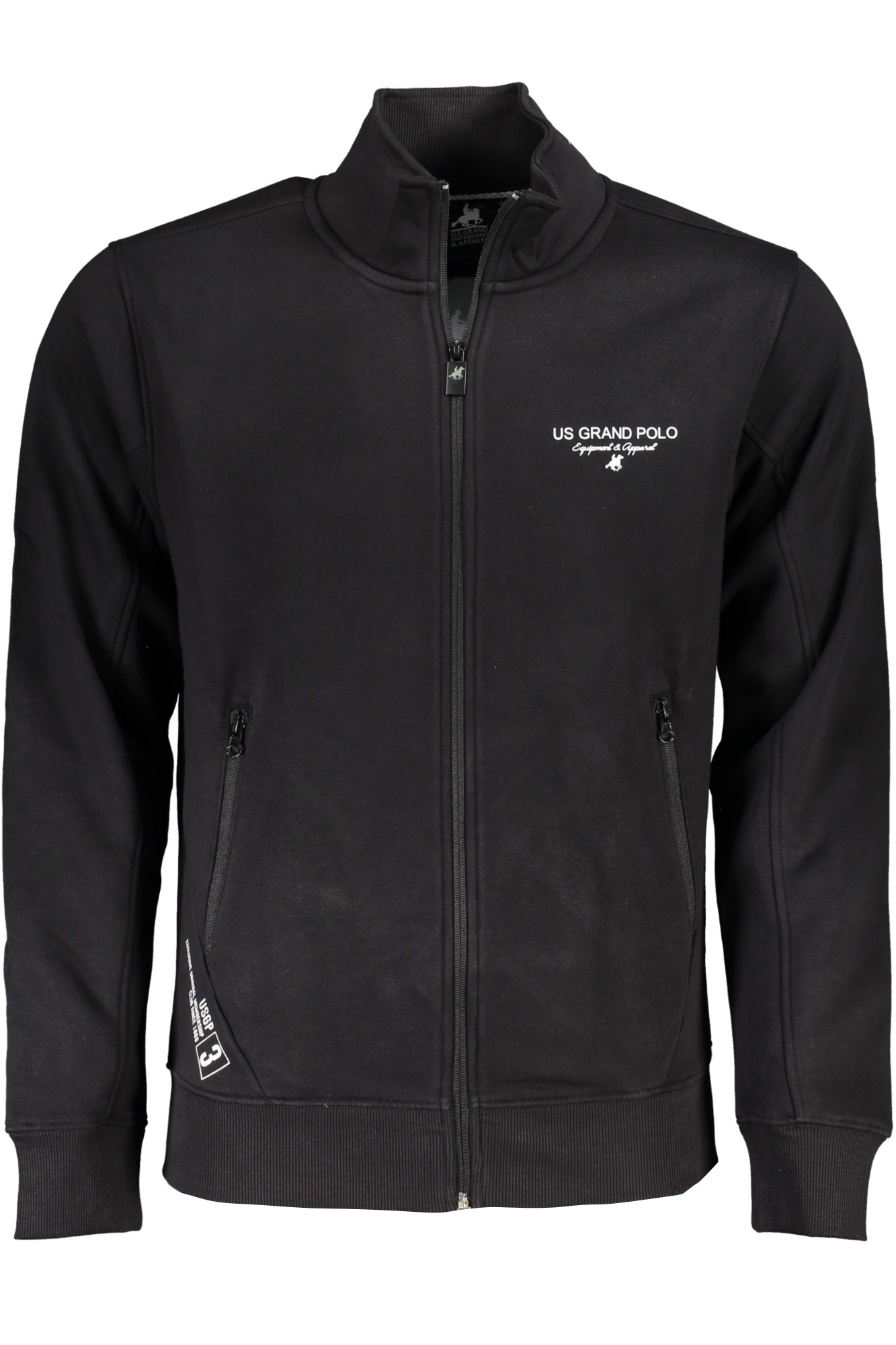 US GRAND MEN BLACK ZIP-UP SWEATSHIRT US GRAND MEN BLACK ZIP-UP SWEATSHIRT