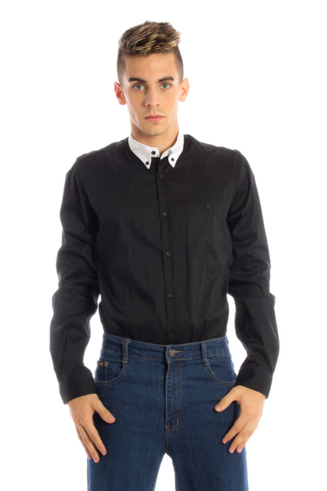 PAPETE MEN BLACK LONG SLEEVE SHIRT PAPETE MEN BLACK LONG SLEEVE SHIRT