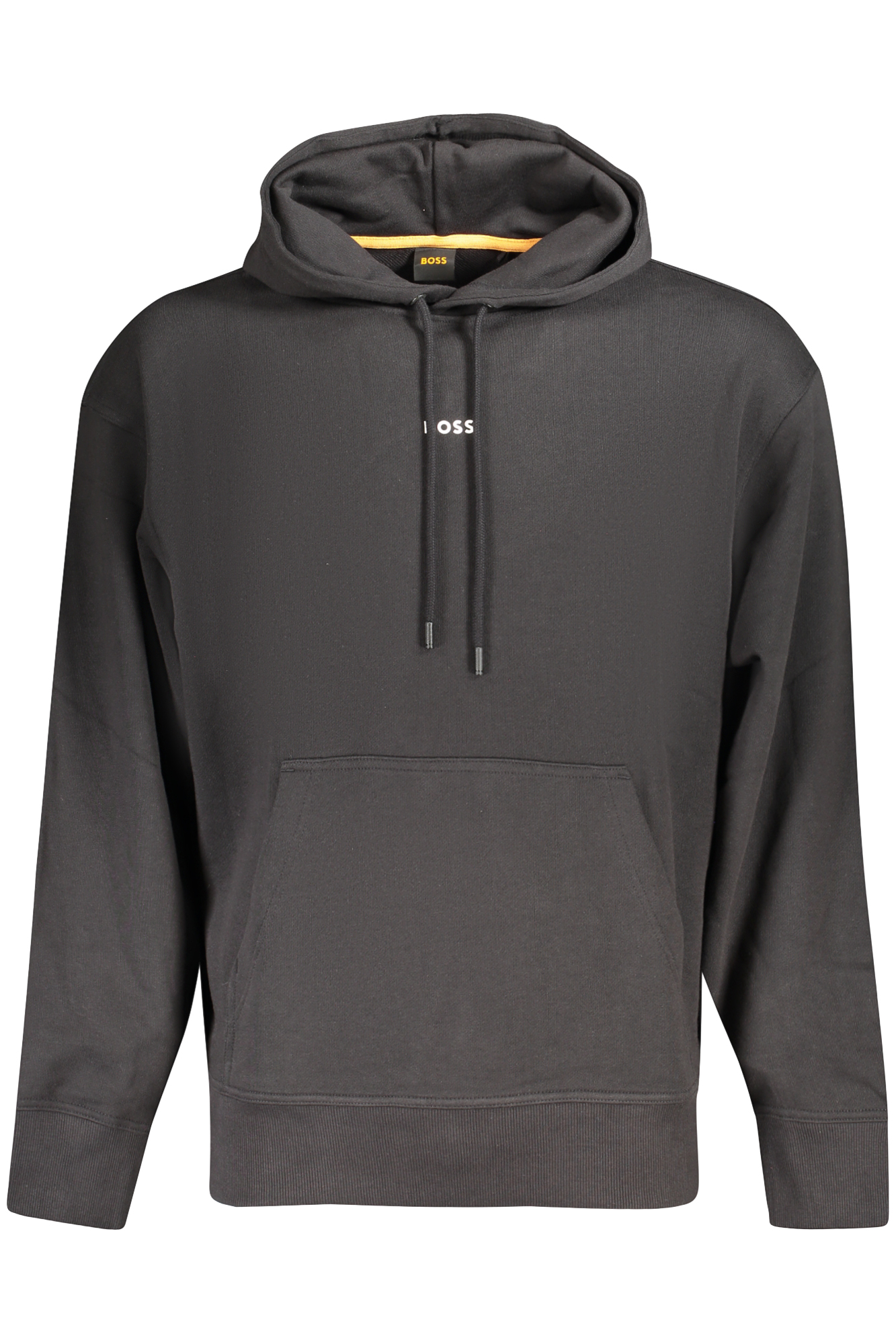 BOSS MEN BLACK ZIP-LESS SWEATSHIRT BOSS MEN BLACK ZIP-LESS SWEATSHIRT