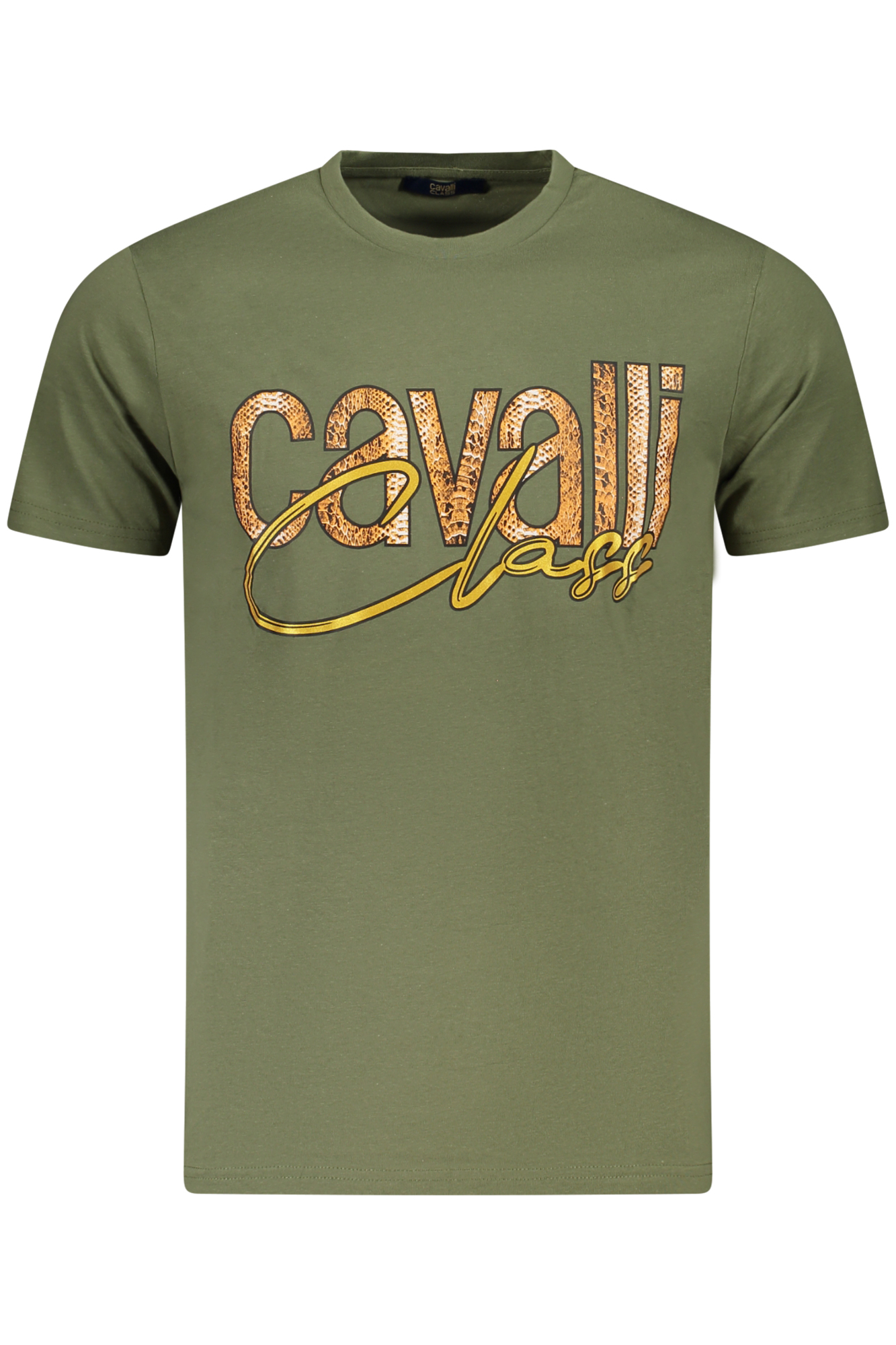CAVALLI CLASS SHORT SLEEVE T-SHIRT MEN GREEN CAVALLI CLASS SHORT SLEEVE T-SHIRT MEN GREEN