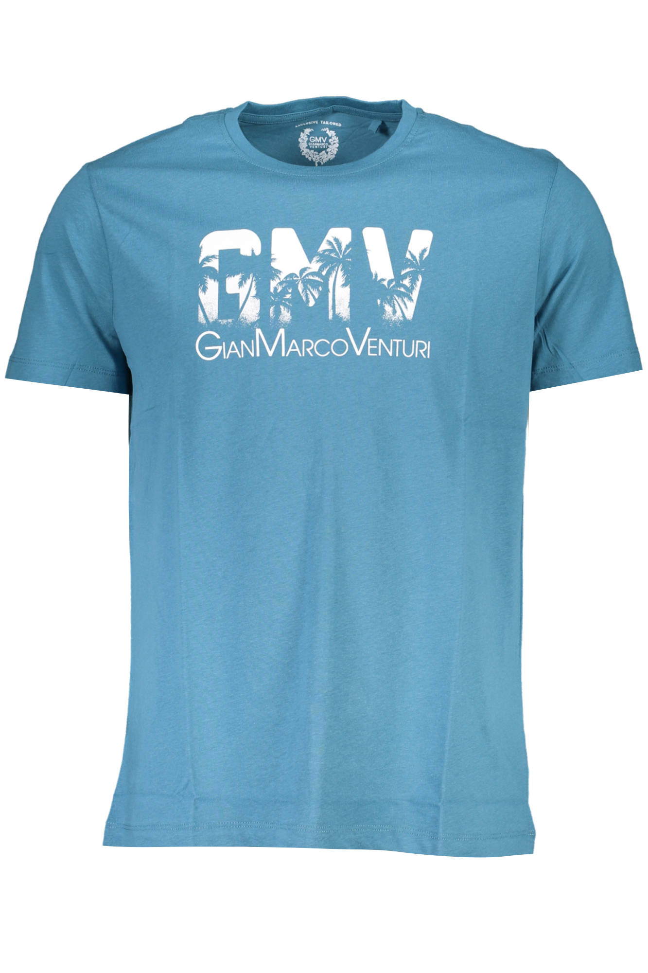 GIAN MARCO VENTURI MEN SHORT SLEEVE T-SHIRT BLUE GIAN MARCO VENTURI MEN SHORT SLEEVE T-SHIRT BLUE