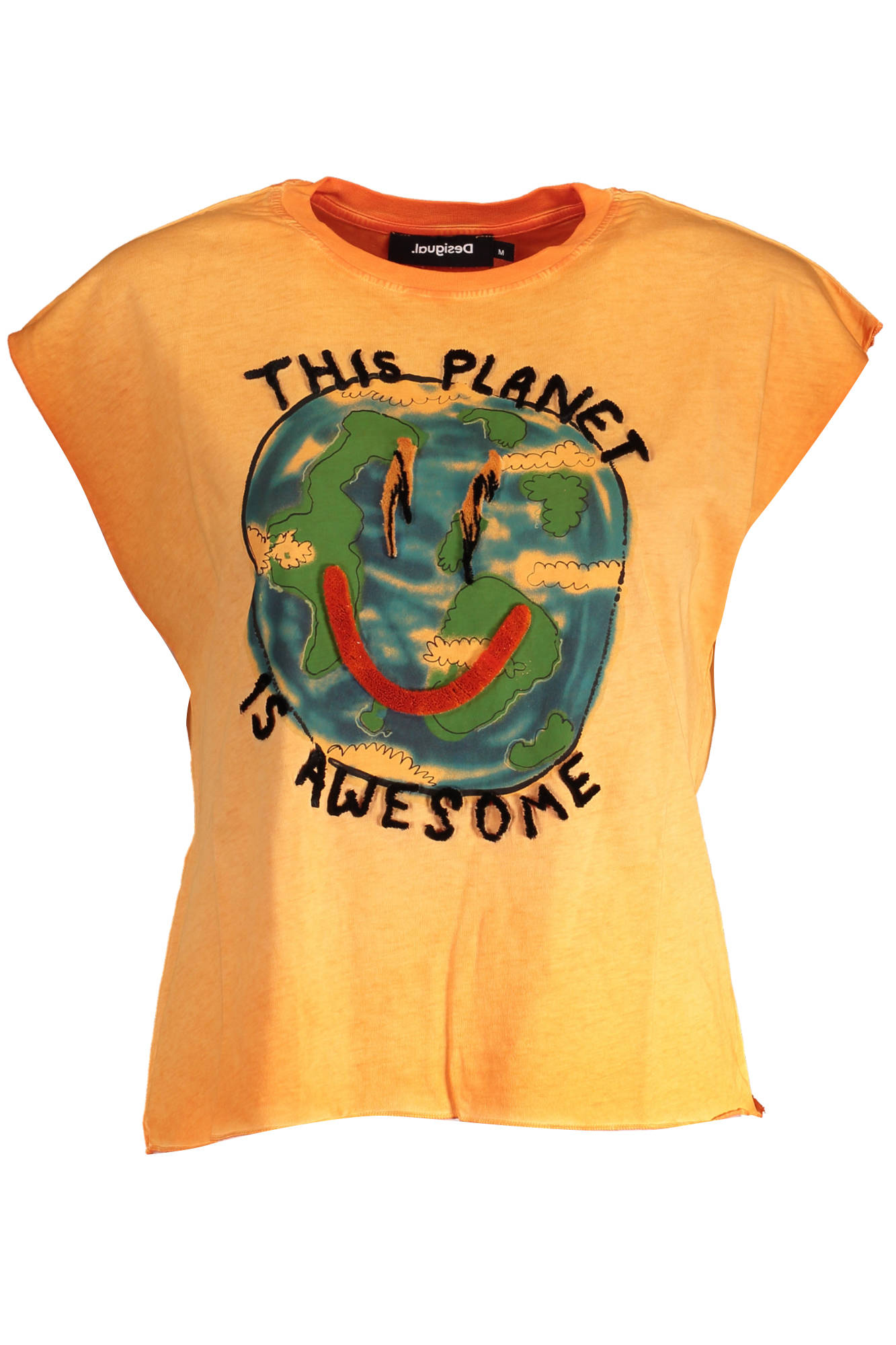 DESIGUAL WOMEN SHORT SLEEVE T-SHIRT ORANGE