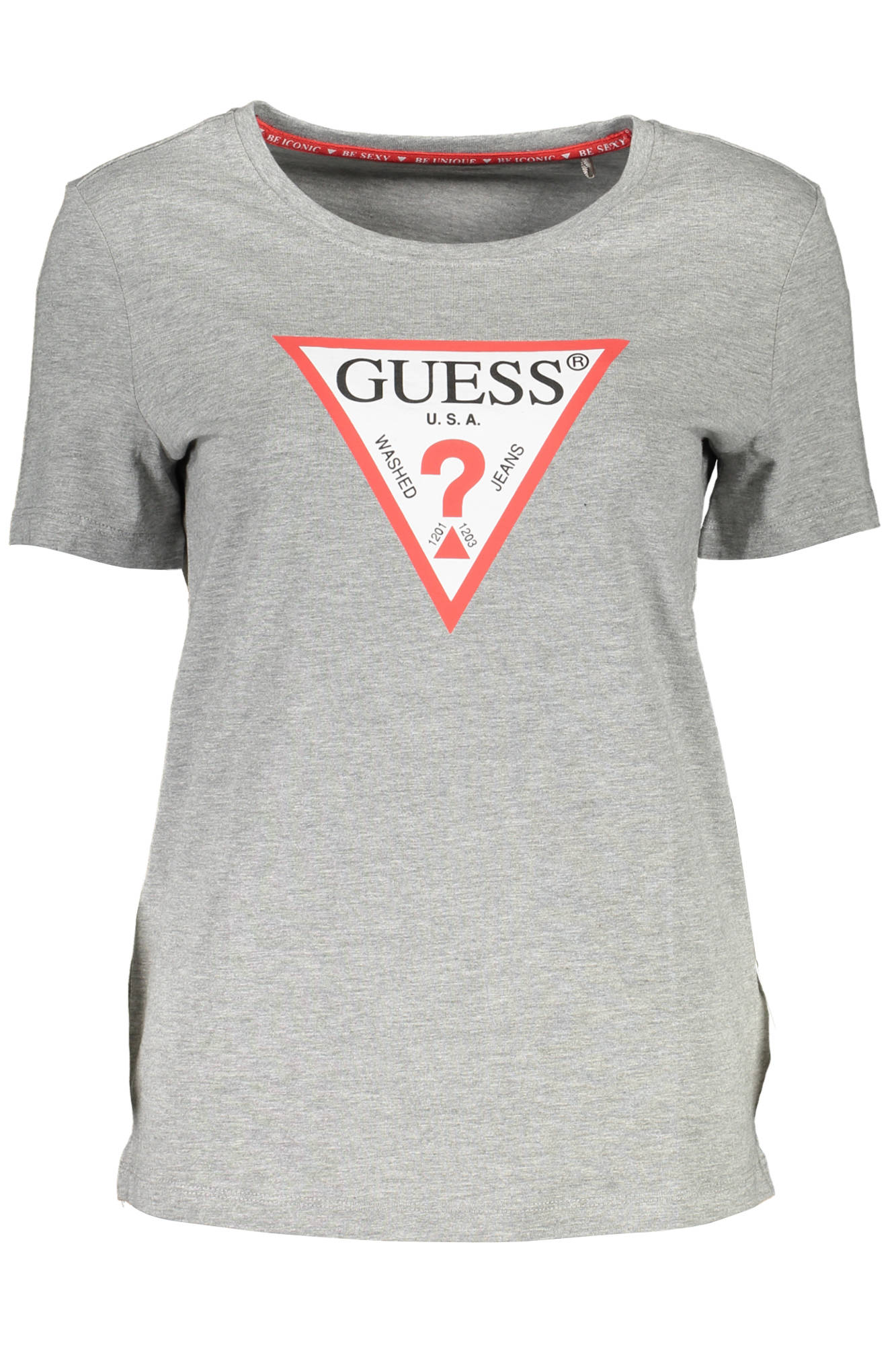 GUESS JEANS SHORT SLEEVE T-SHIRT WOMEN GREY GUESS JEANS SHORT SLEEVE T-SHIRT WOMEN GREY