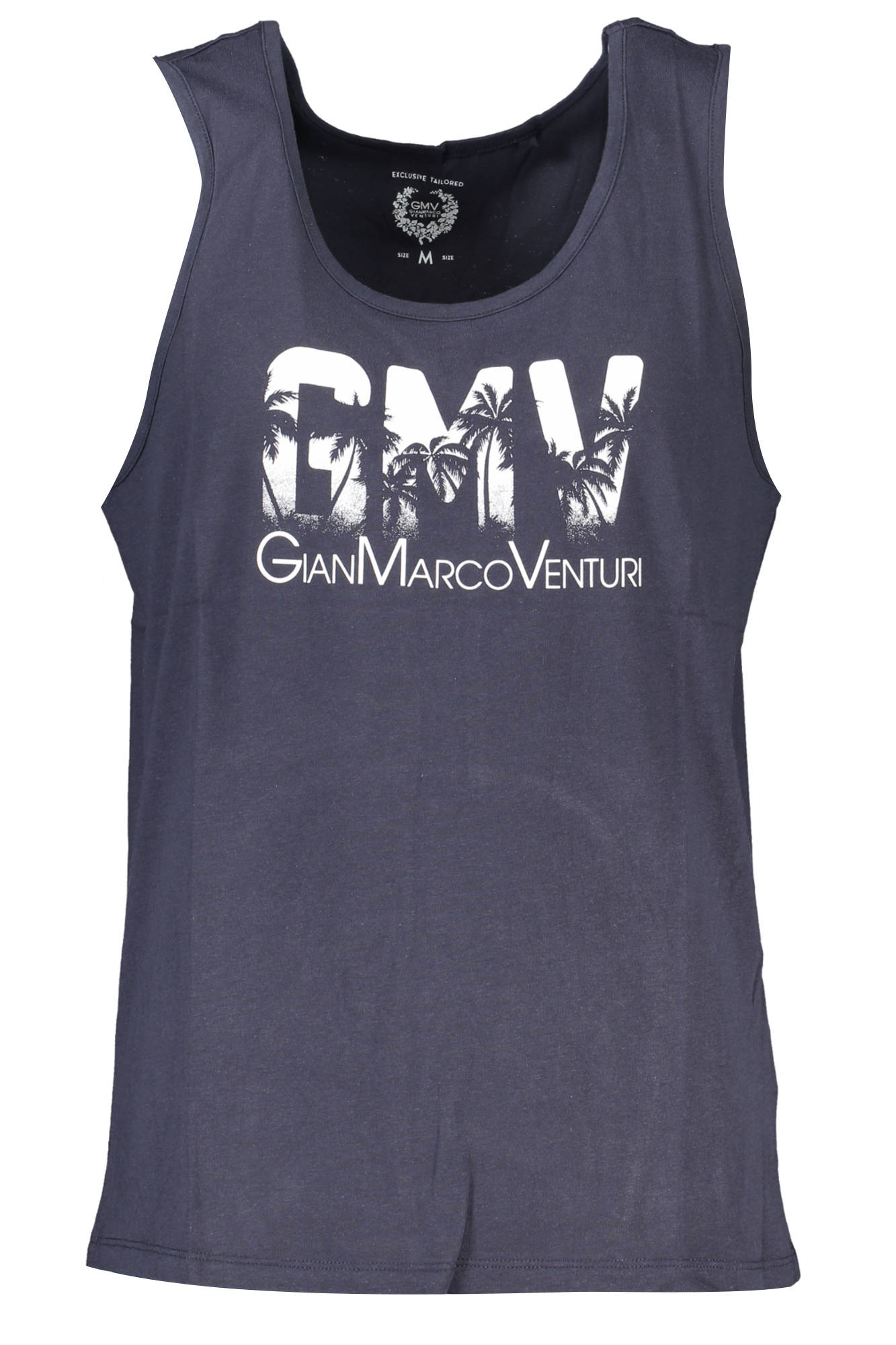 GIAN MARCO VENTURI MEN BLUE TANK TOP GIAN MARCO VENTURI MEN BLUE TANK TOP