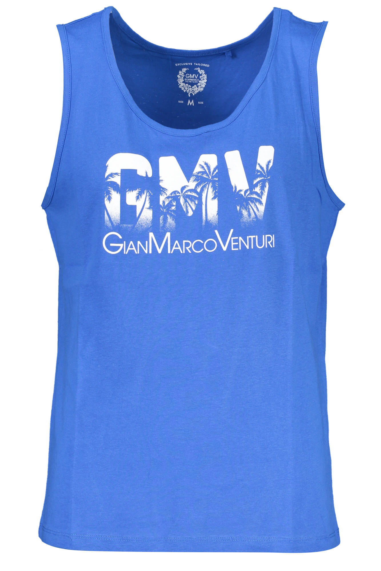 GIAN MARCO VENTURI MEN BLUE TANK TOP GIAN MARCO VENTURI MEN BLUE TANK TOP