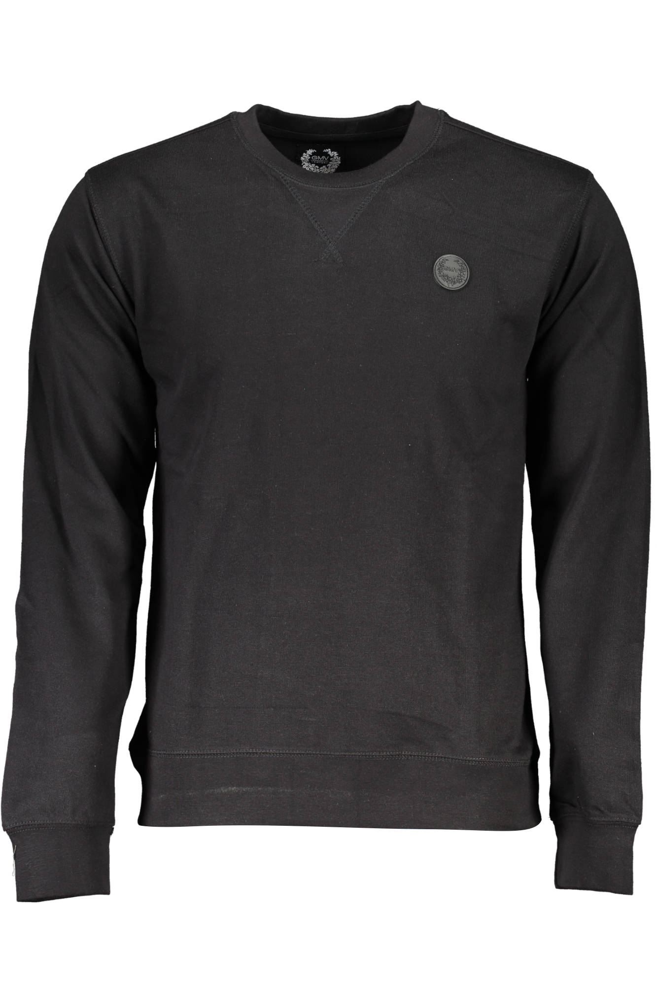GIAN MARCO VENTURI MEN BLACK ZIP-LESS SWEATSHIRT GIAN MARCO VENTURI MEN BLACK ZIP-LESS SWEATSHIRT