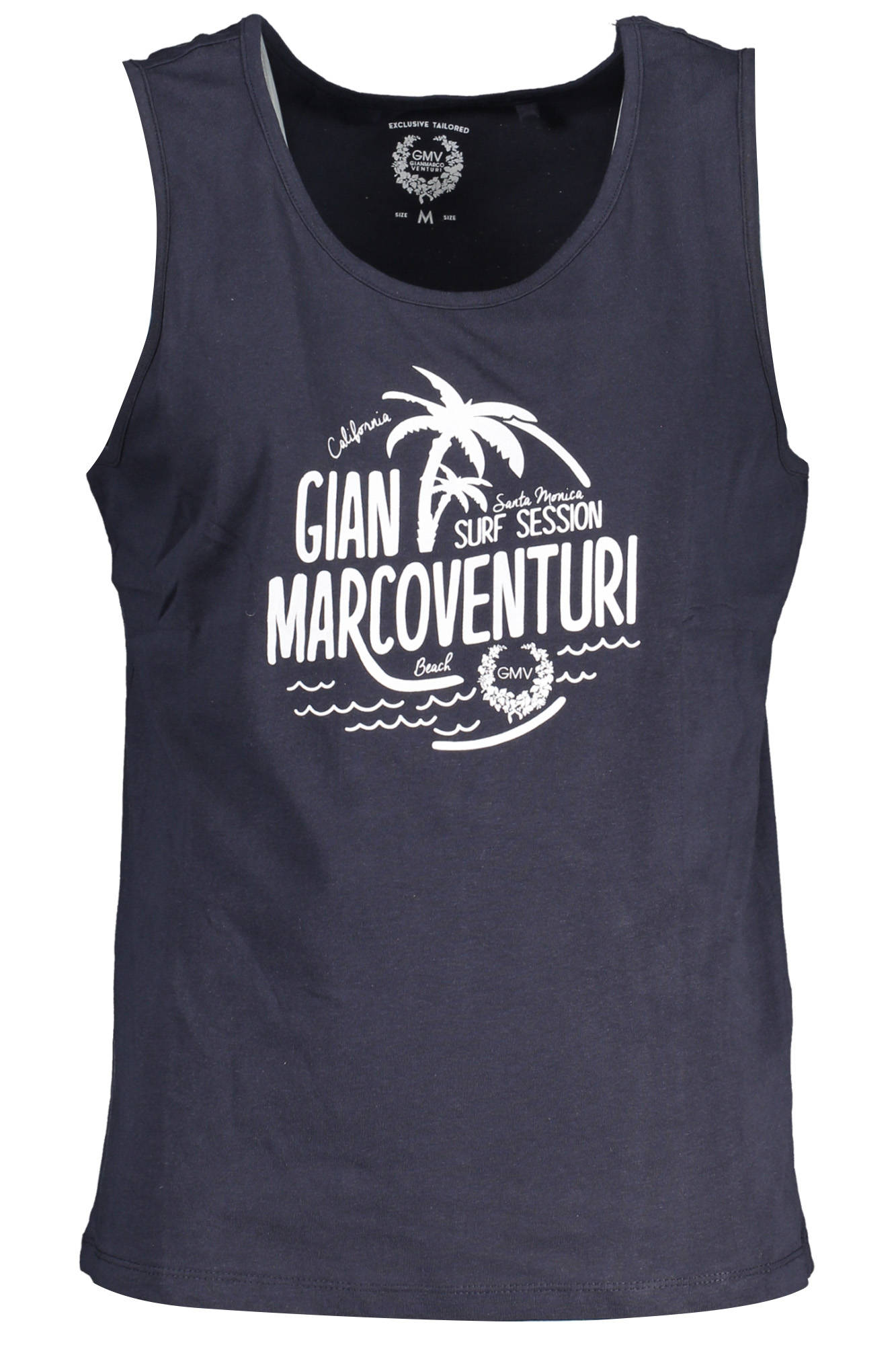 GIAN MARCO VENTURI MEN BLUE TANK TOP GIAN MARCO VENTURI MEN BLUE TANK TOP