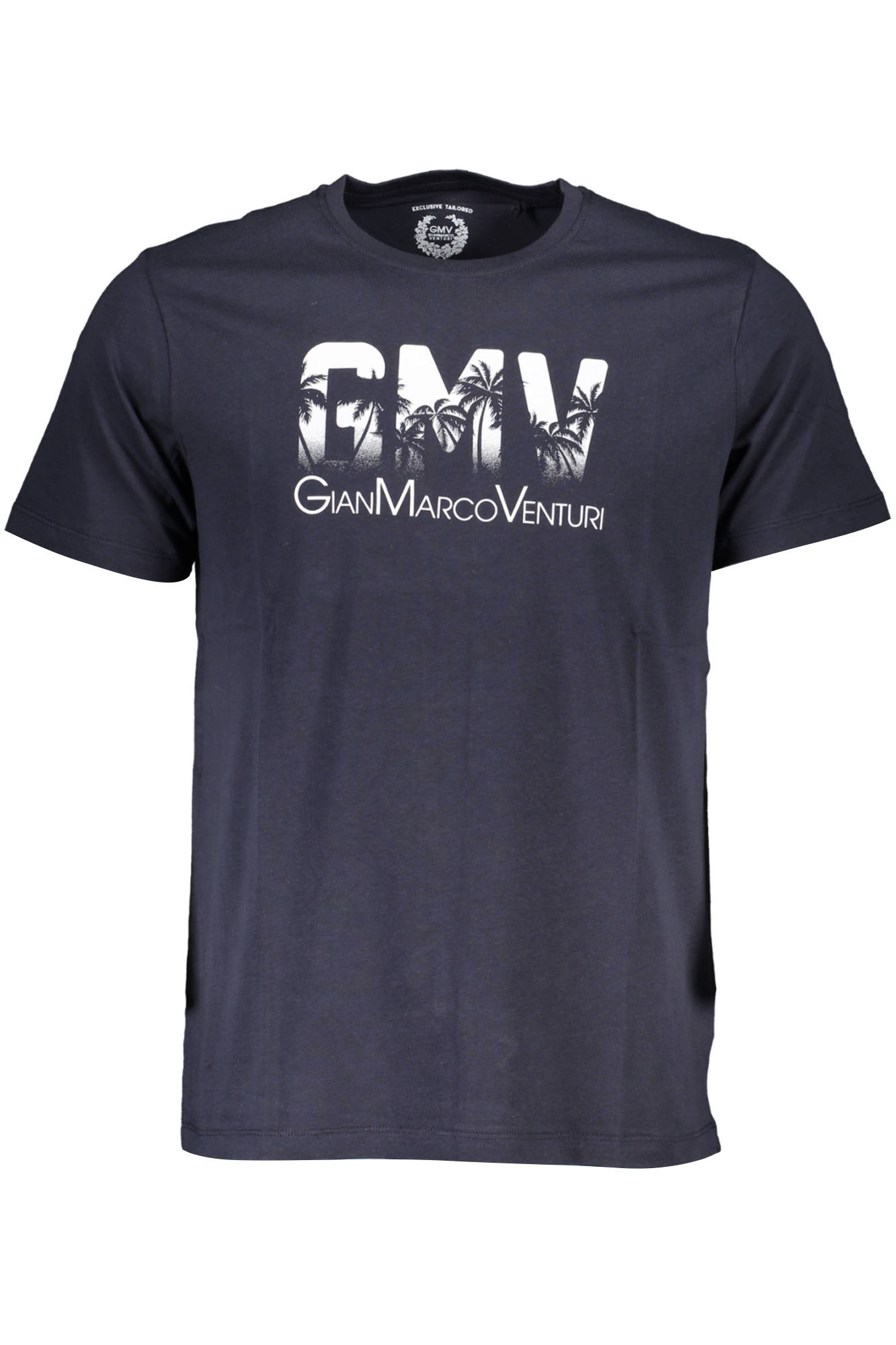 GIAN MARCO VENTURI MEN SHORT SLEEVE T-SHIRT BLUE GIAN MARCO VENTURI MEN SHORT SLEEVE T-SHIRT BLUE