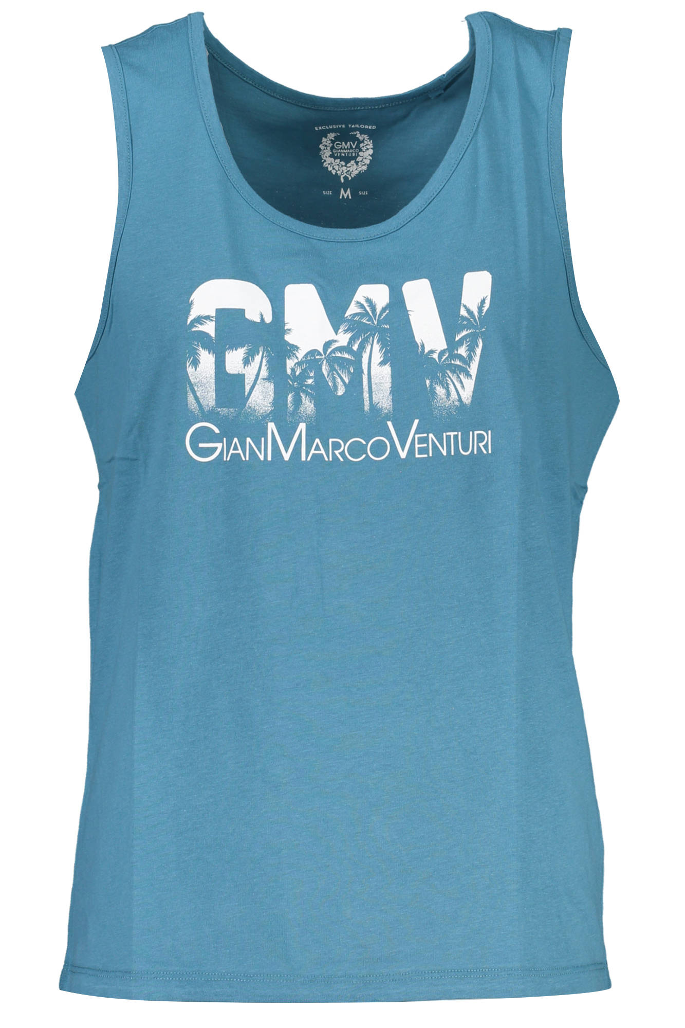 GIAN MARCO VENTURI MEN BLUE TANK TOP GIAN MARCO VENTURI MEN BLUE TANK TOP