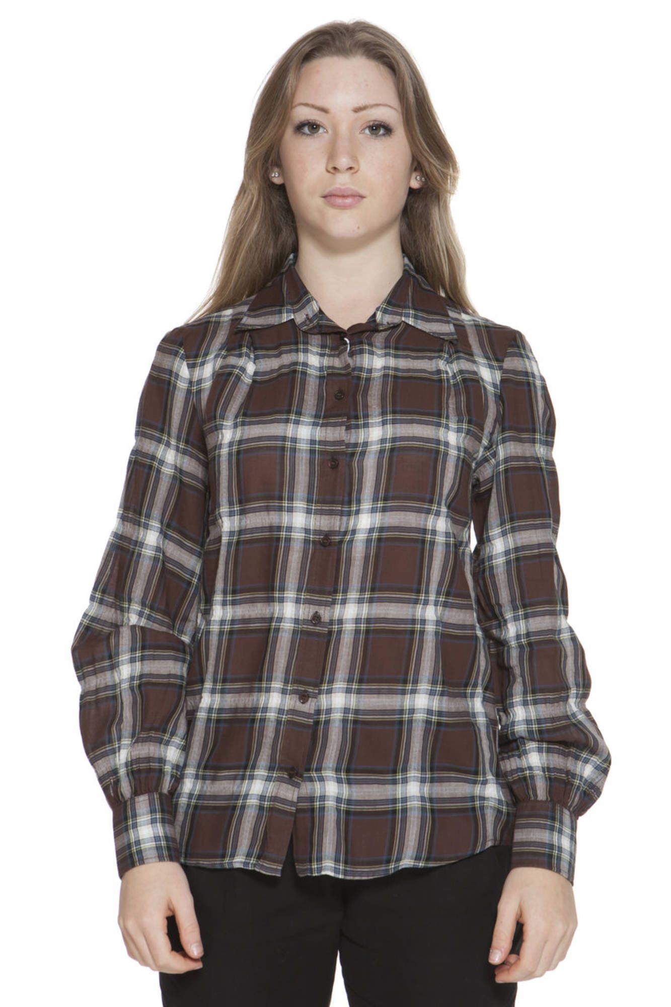 GANT WOMEN LONG SLEEVE SHIRT BROWN