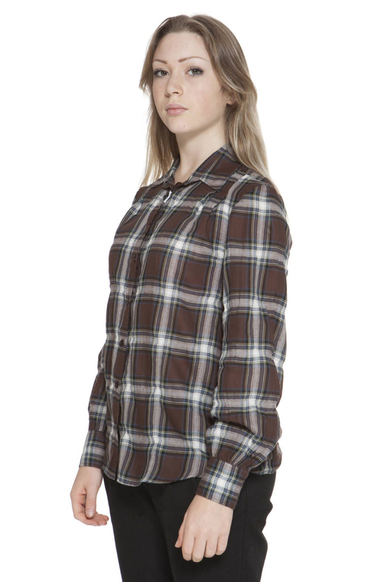 GANT WOMEN LONG SLEEVE SHIRT BROWN
