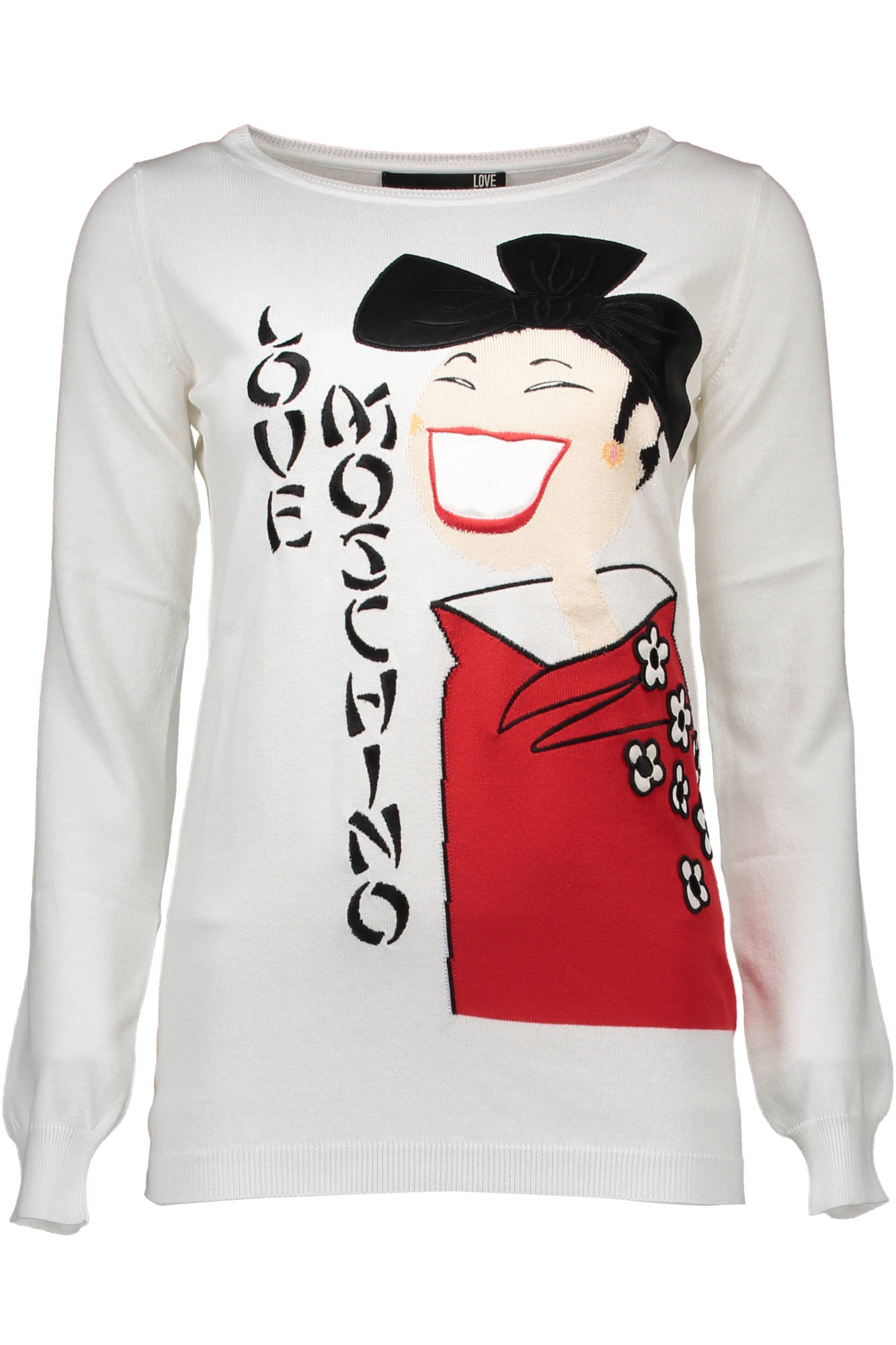 LOVE MOSCHINO WHITE WOMAN SWEATER LOVE MOSCHINO WHITE WOMAN SWEATER