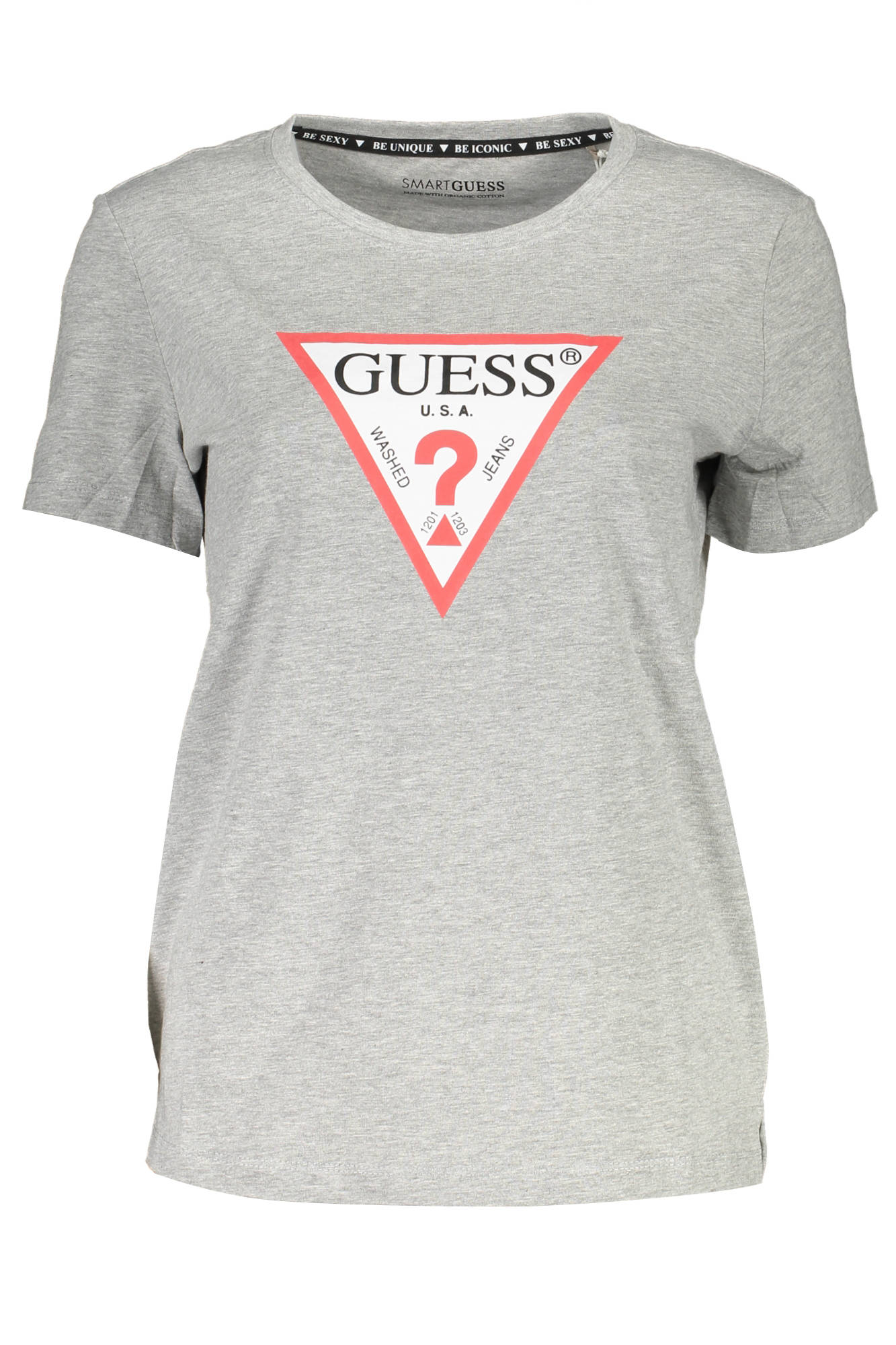 GUESS JEANS SHORT SLEEVE T-SHIRT WOMEN GREY GUESS JEANS SHORT SLEEVE T-SHIRT WOMEN GREY