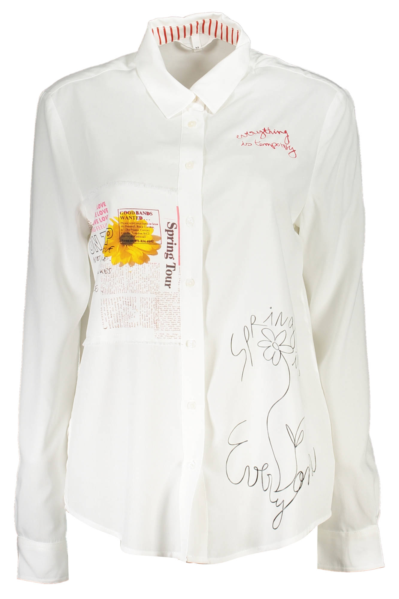 DESIGUAL LONG SLEEVE SHIRT WOMEN WHITE DESIGUAL LONG SLEEVE SHIRT WOMEN WHITE