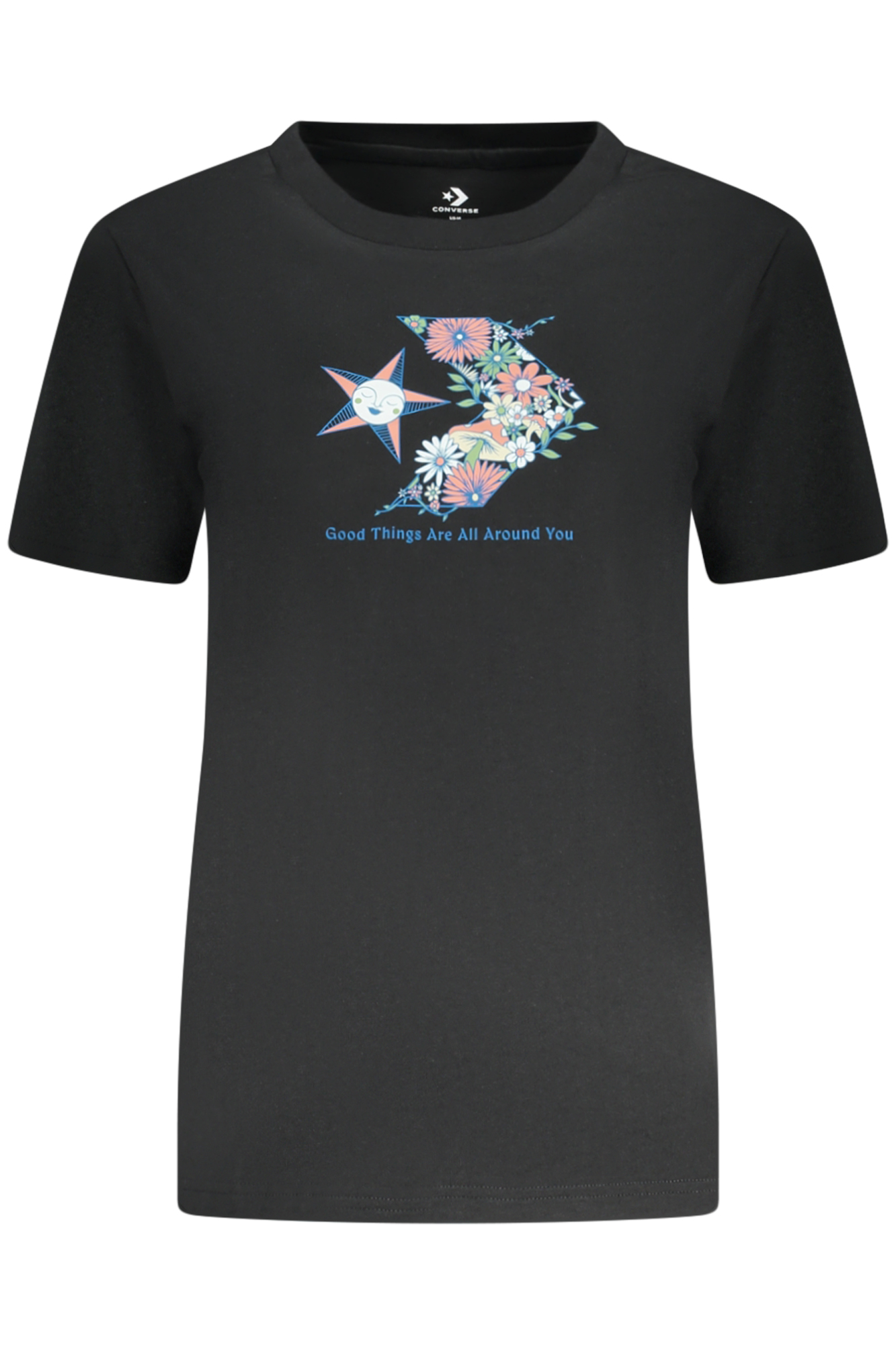 CONVERSE SHORT SLEEVE T-SHIRT WOMEN BLACK CONVERSE SHORT SLEEVE T-SHIRT WOMEN BLACK