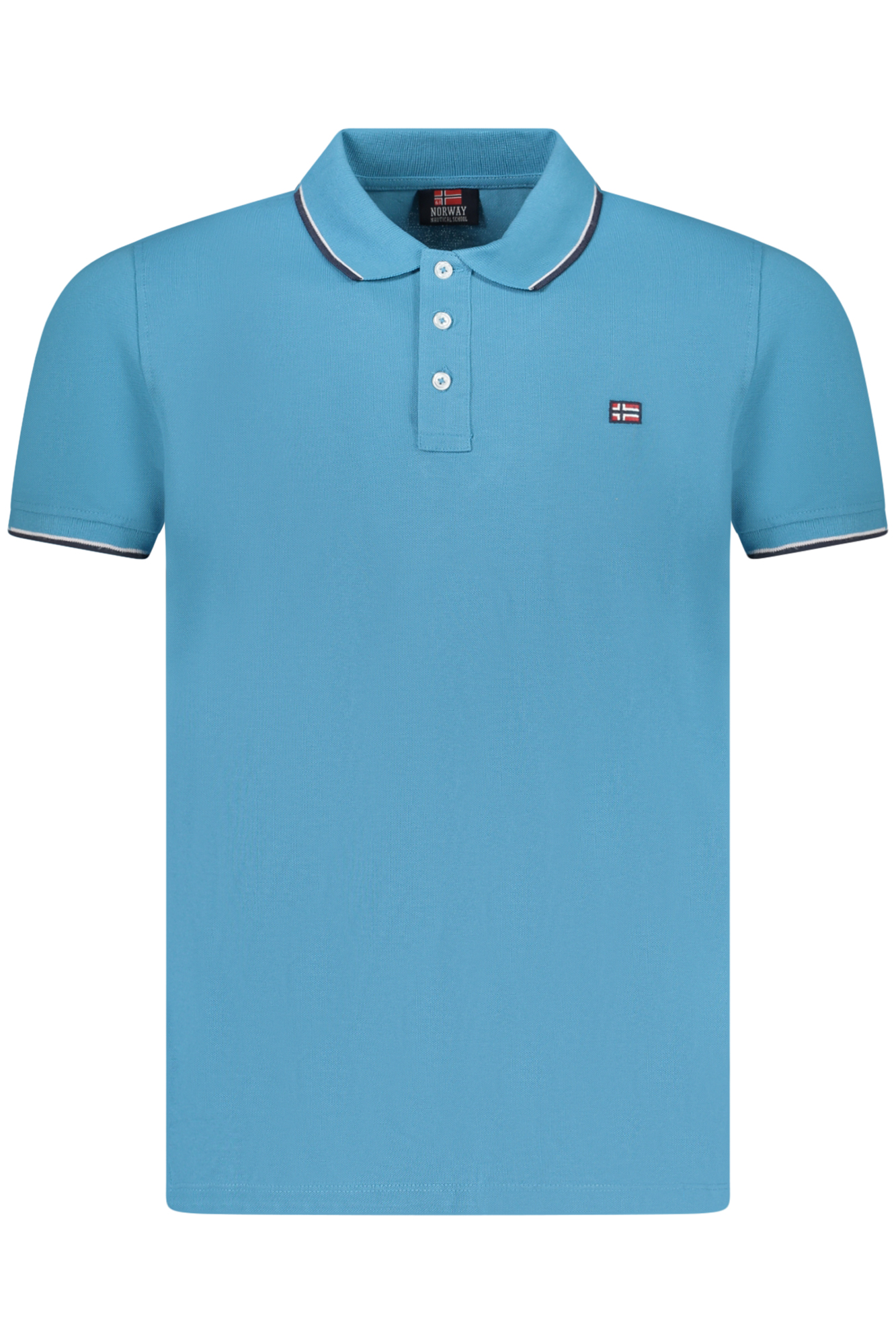 NORWAY 1963 MEN SHORT SLEEVE POLO SHIRT BLUE NORWAY 1963 MEN SHORT SLEEVE POLO SHIRT BLUE
