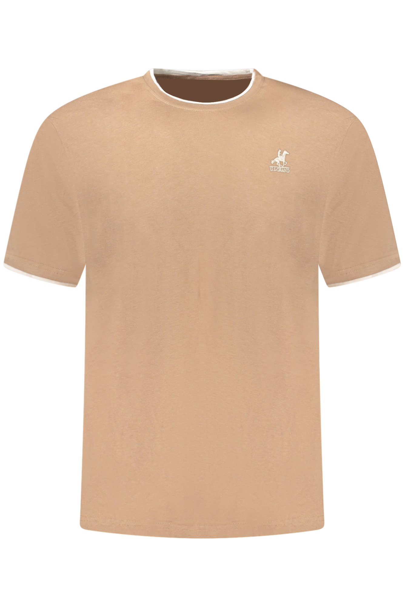 US GRAND MEN SHORT-SLEEVE T-SHIRT BROWN US GRAND MEN SHORT-SLEEVE T-SHIRT BROWN