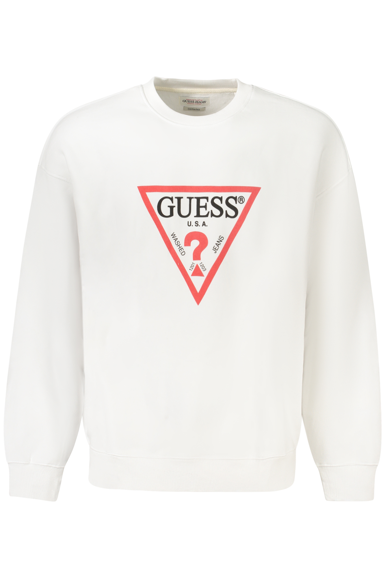 GUESS JEANS SWEATSHIRT WITHOUT ZIP MEN WHITE GUESS JEANS SWEATSHIRT WITHOUT ZIP MEN WHITE