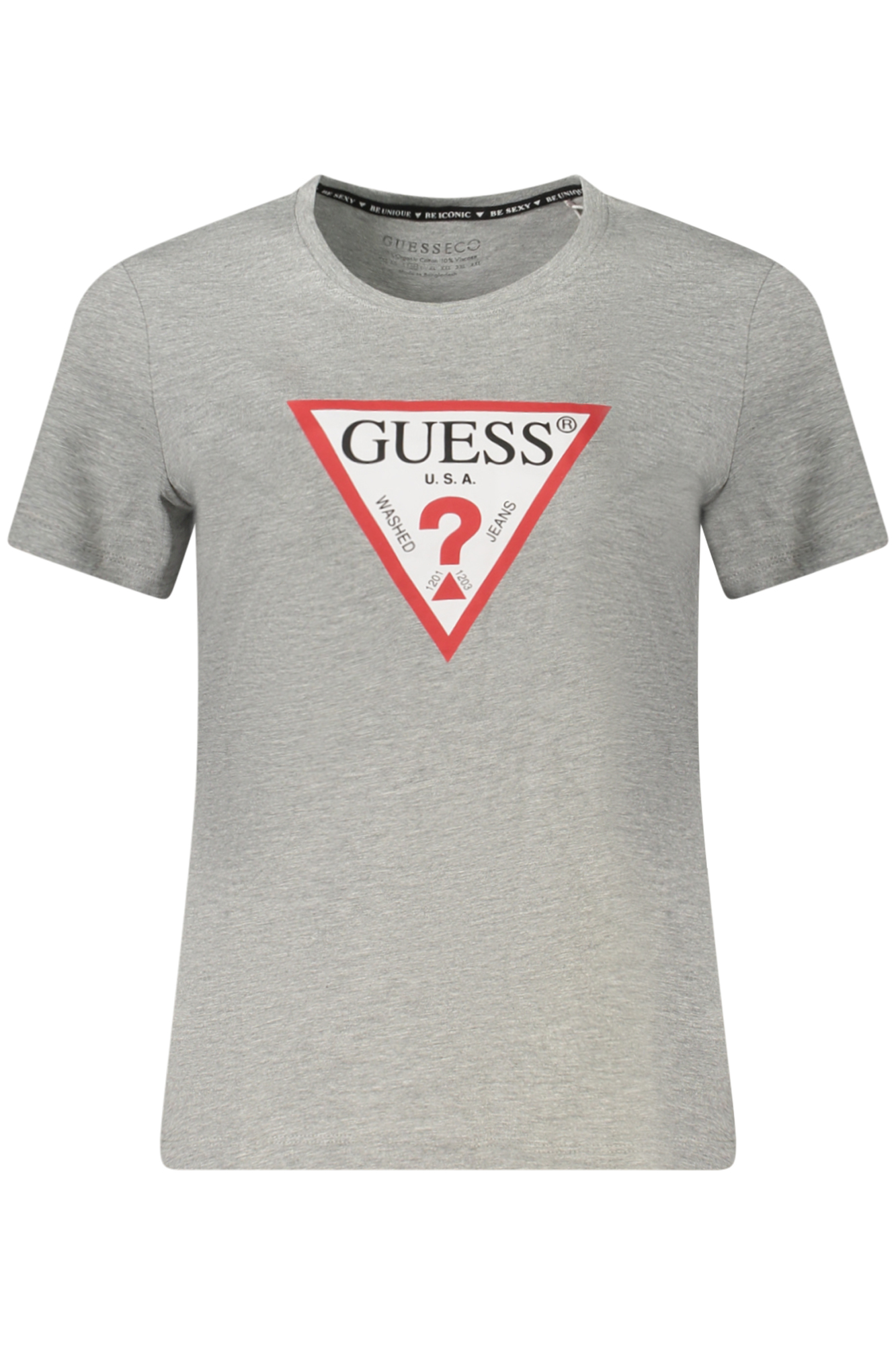 GUESS JEANS SHORT SLEEVE T-SHIRT WOMEN GREY GUESS JEANS SHORT SLEEVE T-SHIRT WOMEN GREY