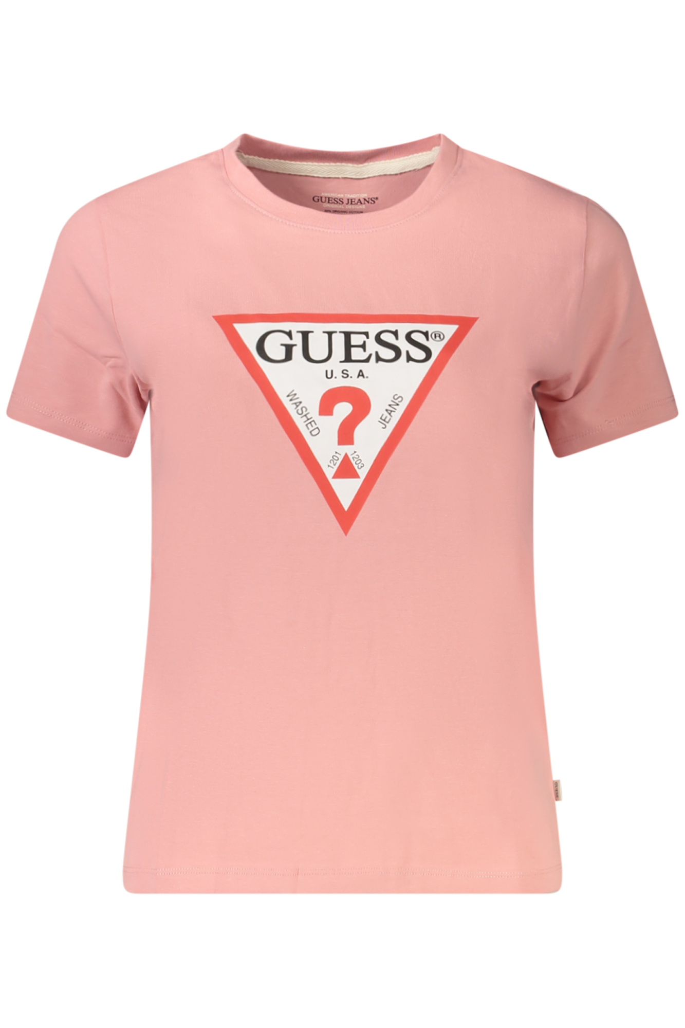 GUESS JEANS WOMEN SHORT SLEEVE T-SHIRT PINK GUESS JEANS WOMEN SHORT SLEEVE T-SHIRT PINK