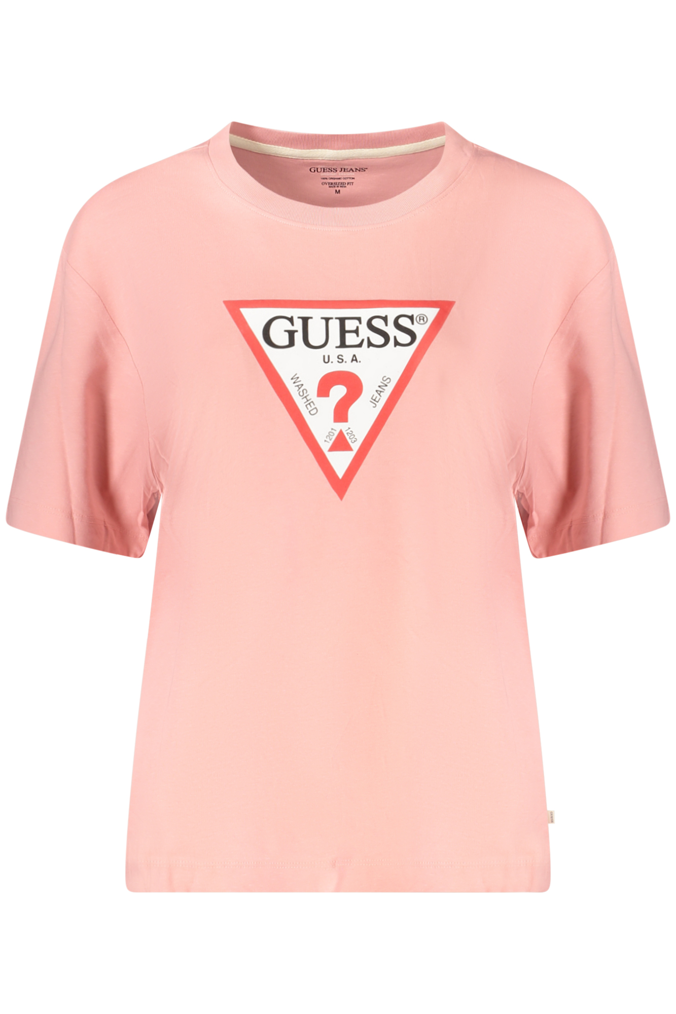 GUESS JEANS WOMEN SHORT SLEEVE T-SHIRT PINK GUESS JEANS WOMEN SHORT SLEEVE T-SHIRT PINK