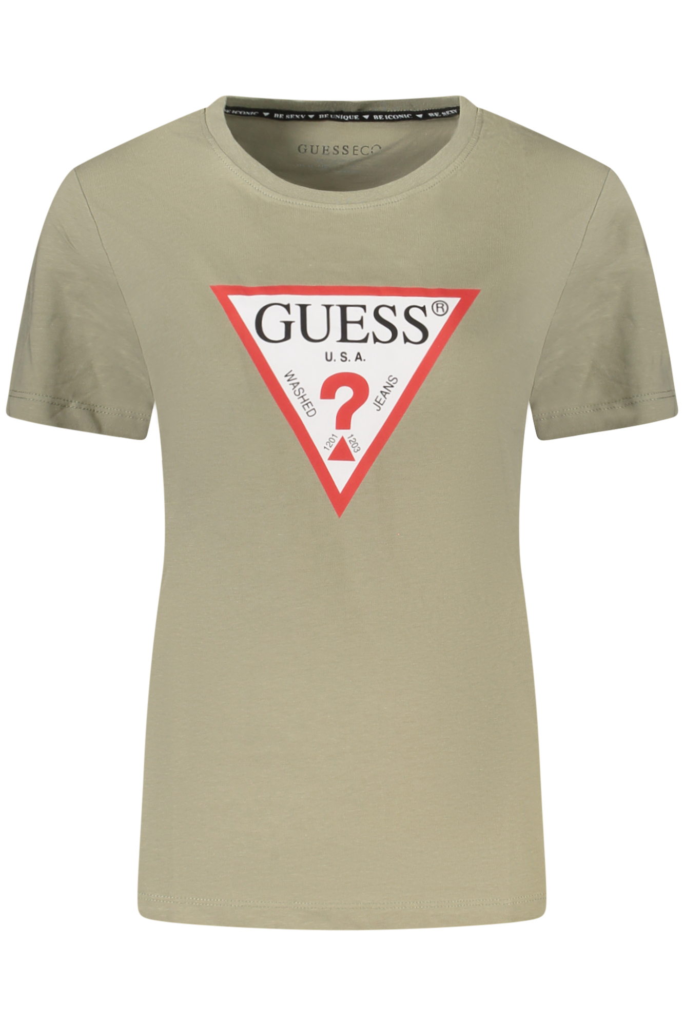 GUESS JEANS GREEN WOMEN SHORT SLEEVE T-SHIRT GUESS JEANS GREEN WOMEN SHORT SLEEVE T-SHIRT