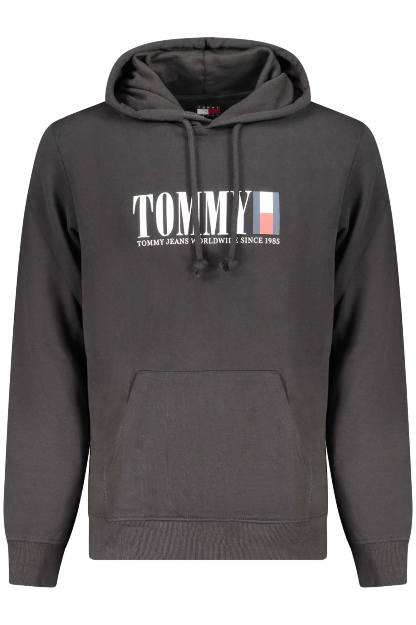 TOMMY HILFIGER MEN BLACK ZIP-UP SWEATSHIRT