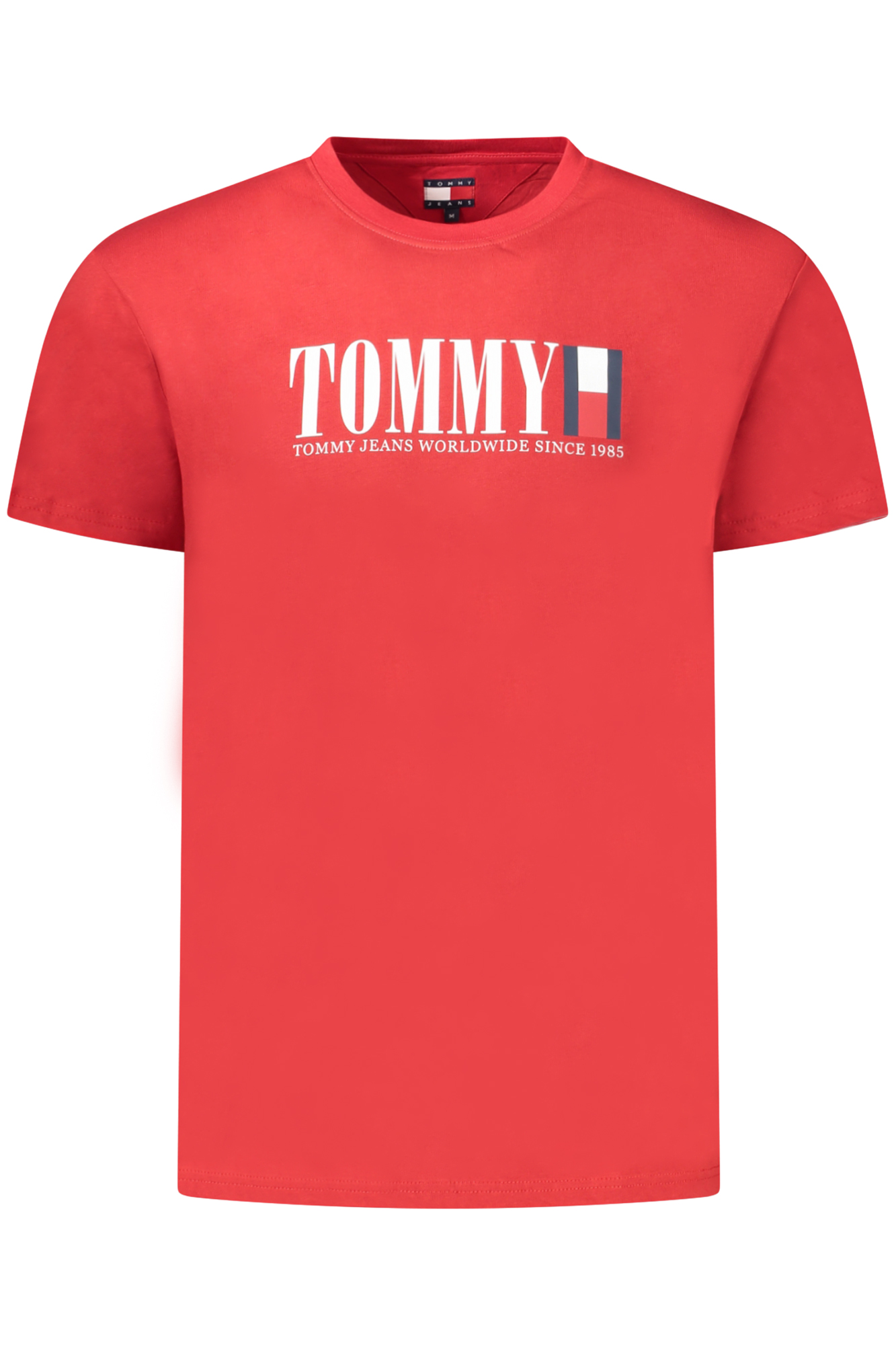 TOMMY HILFIGER MEN SHORT-SLEEVED T-SHIRT, RED TOMMY HILFIGER MEN SHORT-SLEEVED T-SHIRT, RED